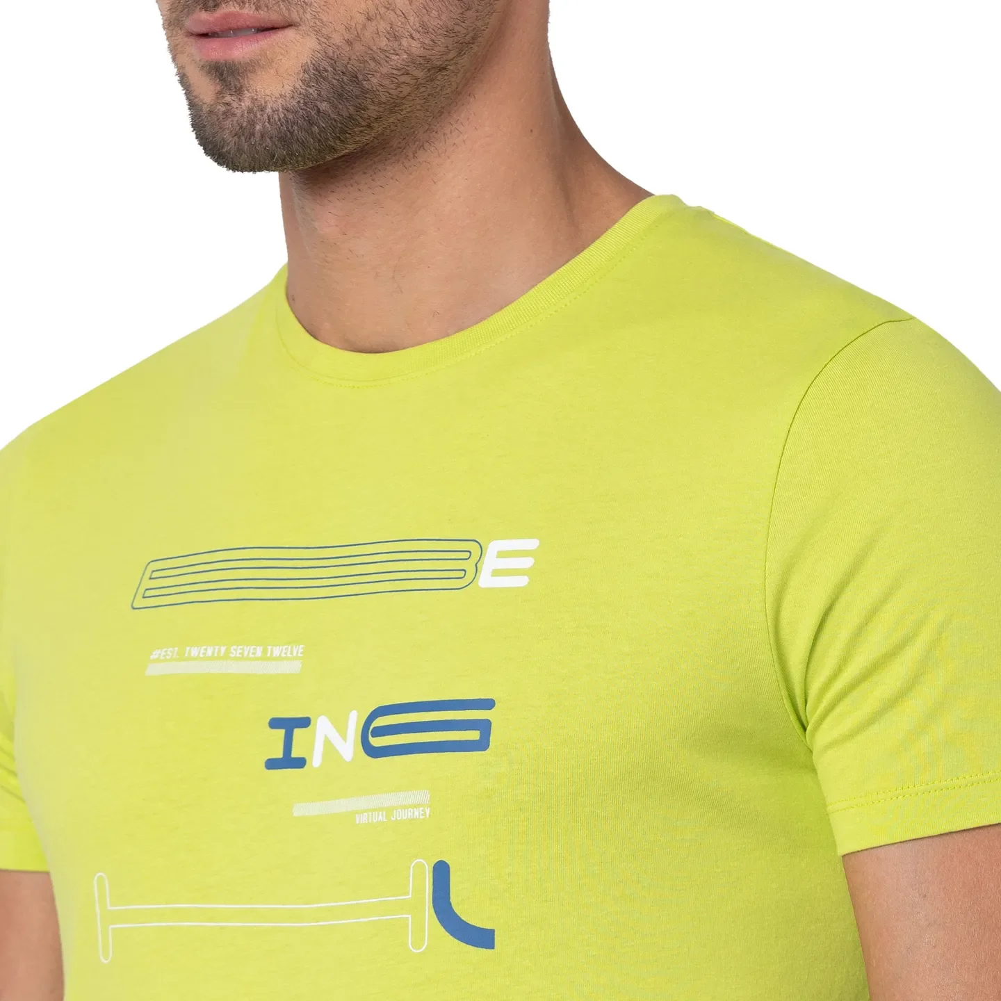 Lime Punch Regular Fit Round Neck Men's T-Shirt by Being Human Clothing - Image 5