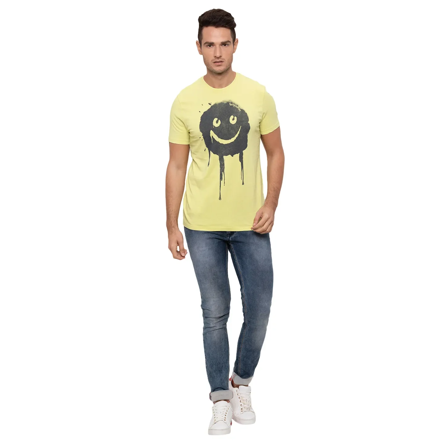 Yellow Regular Fit Men's T-Shirt by Being Human Clothing - Image 2