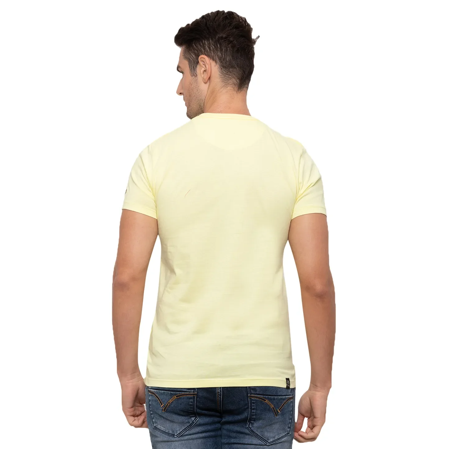 Yellow Regular Fit Men's Short Sleeves T-Shirt by Being Human Clothing - Image 3