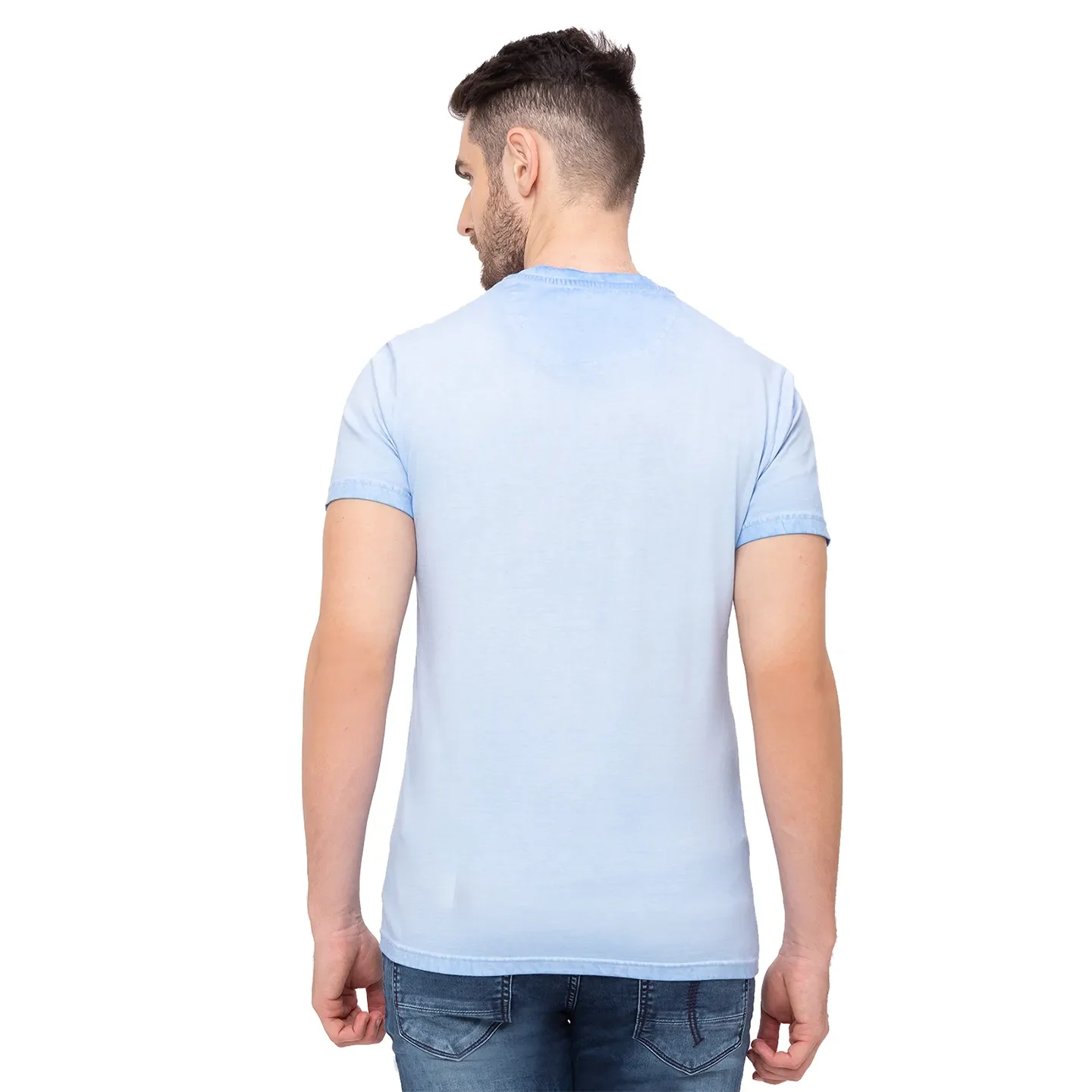 Blue Regular Fit Men's Short Sleeves T-Shirt by Being Human Clothing - Image 2