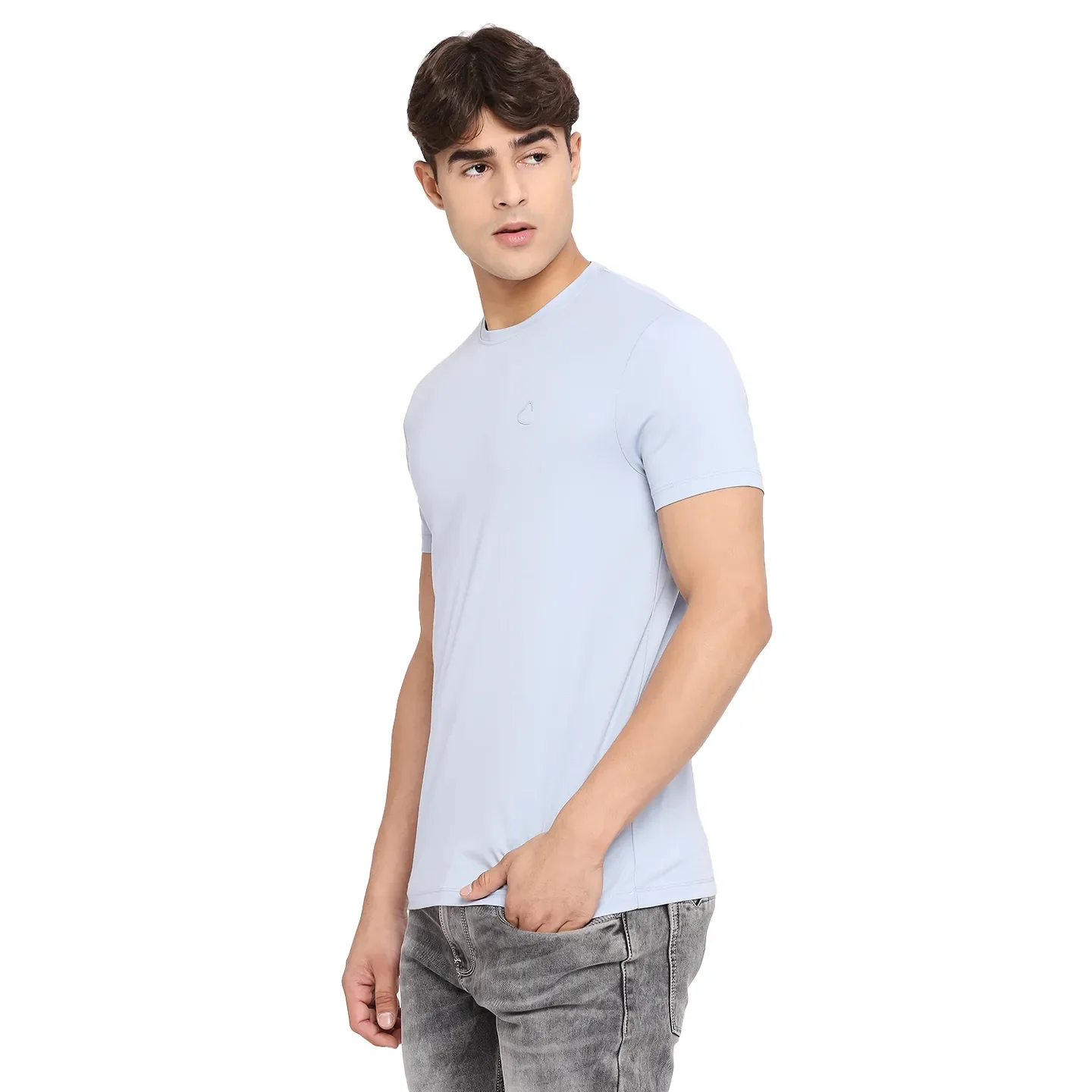 Blue Regular Fit Men's Short Sleeves T-Shirt by Being Human Clothing - Image 2