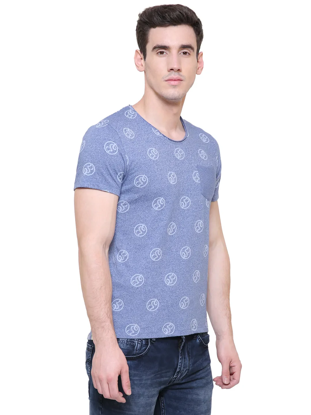 Blue Regular Fit Men's Short Sleeves T-Shirt by Being Human Clothing