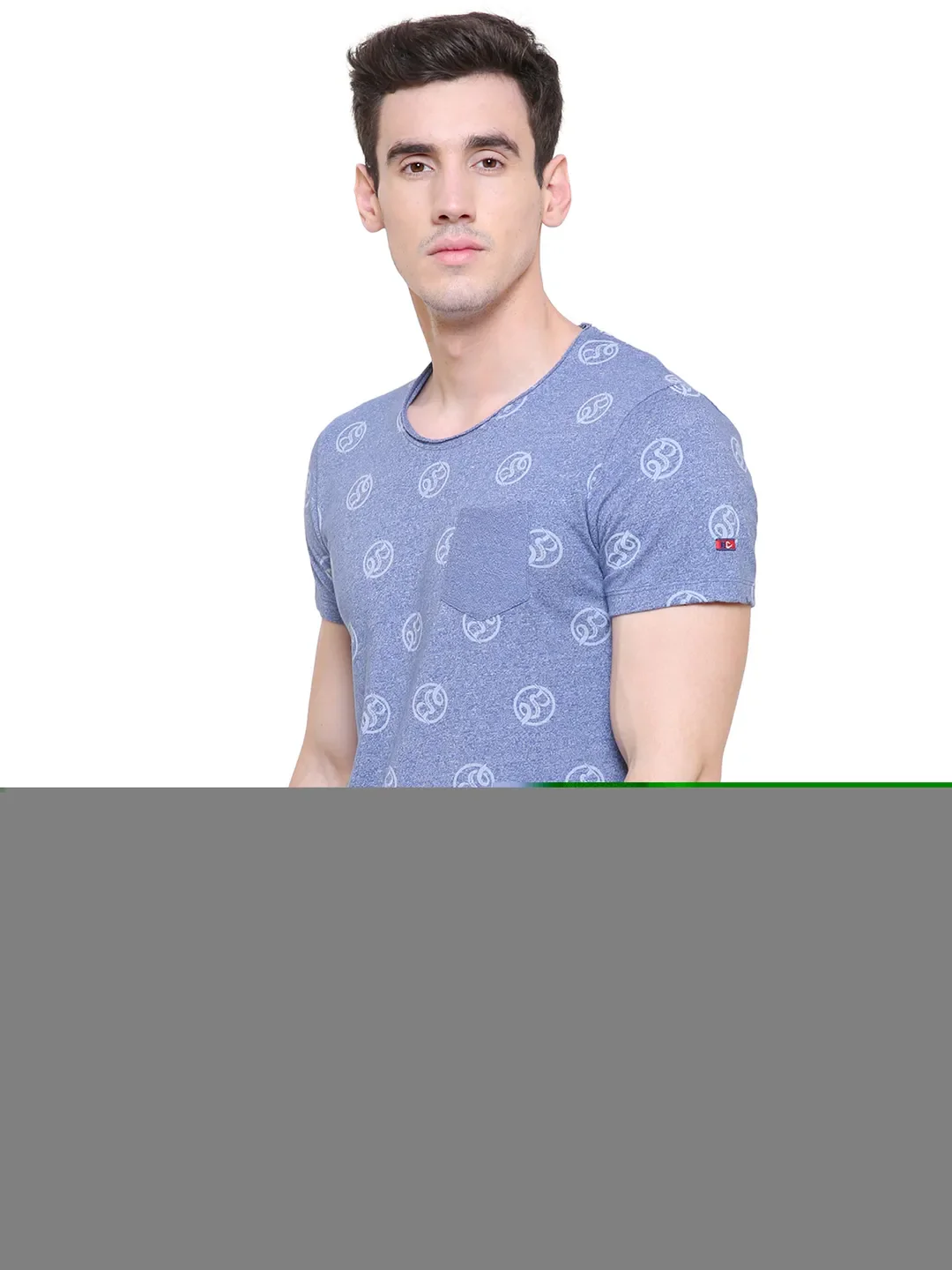 Blue Regular Fit Men's Short Sleeves T-Shirt by Being Human Clothing - Image 2