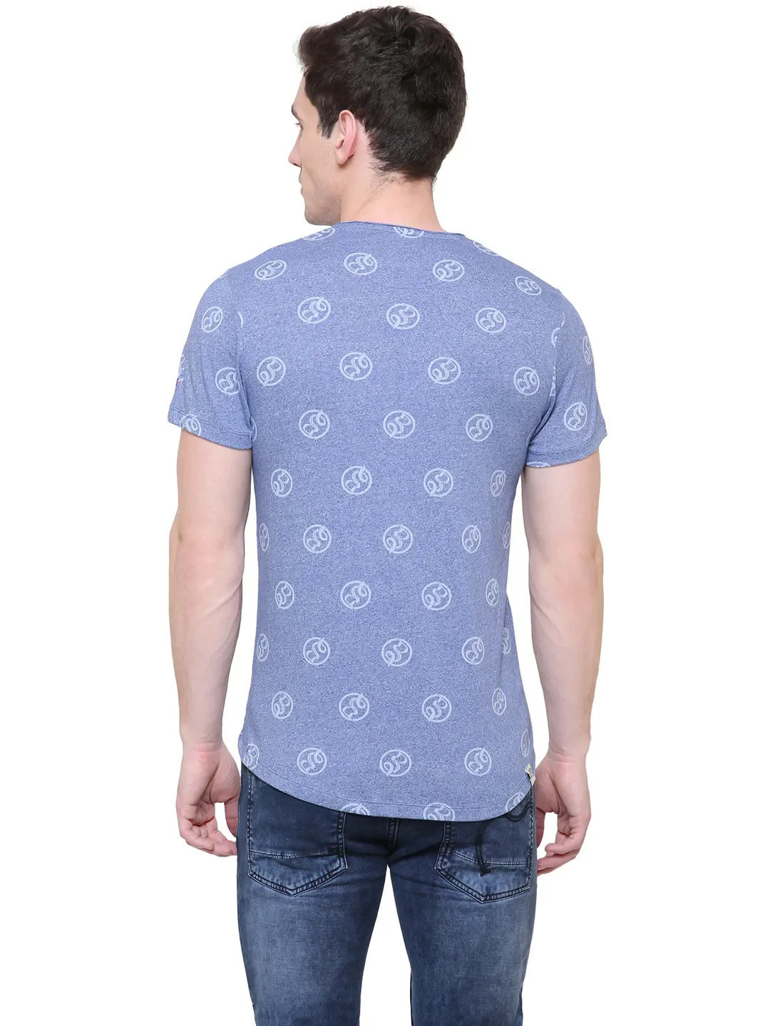 Blue Regular Fit Men's Short Sleeves T-Shirt by Being Human Clothing - Image 3