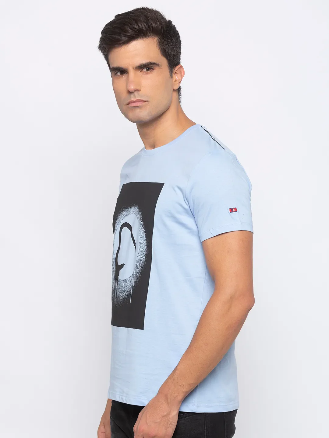 Blue Regular Fit Men's Short Sleeves T-Shirt by Being Human Clothing - Image 2
