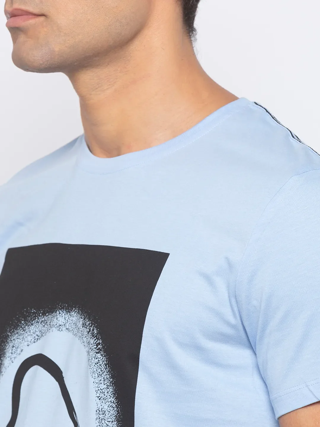 Blue Regular Fit Men's Short Sleeves T-Shirt by Being Human Clothing - Image 4