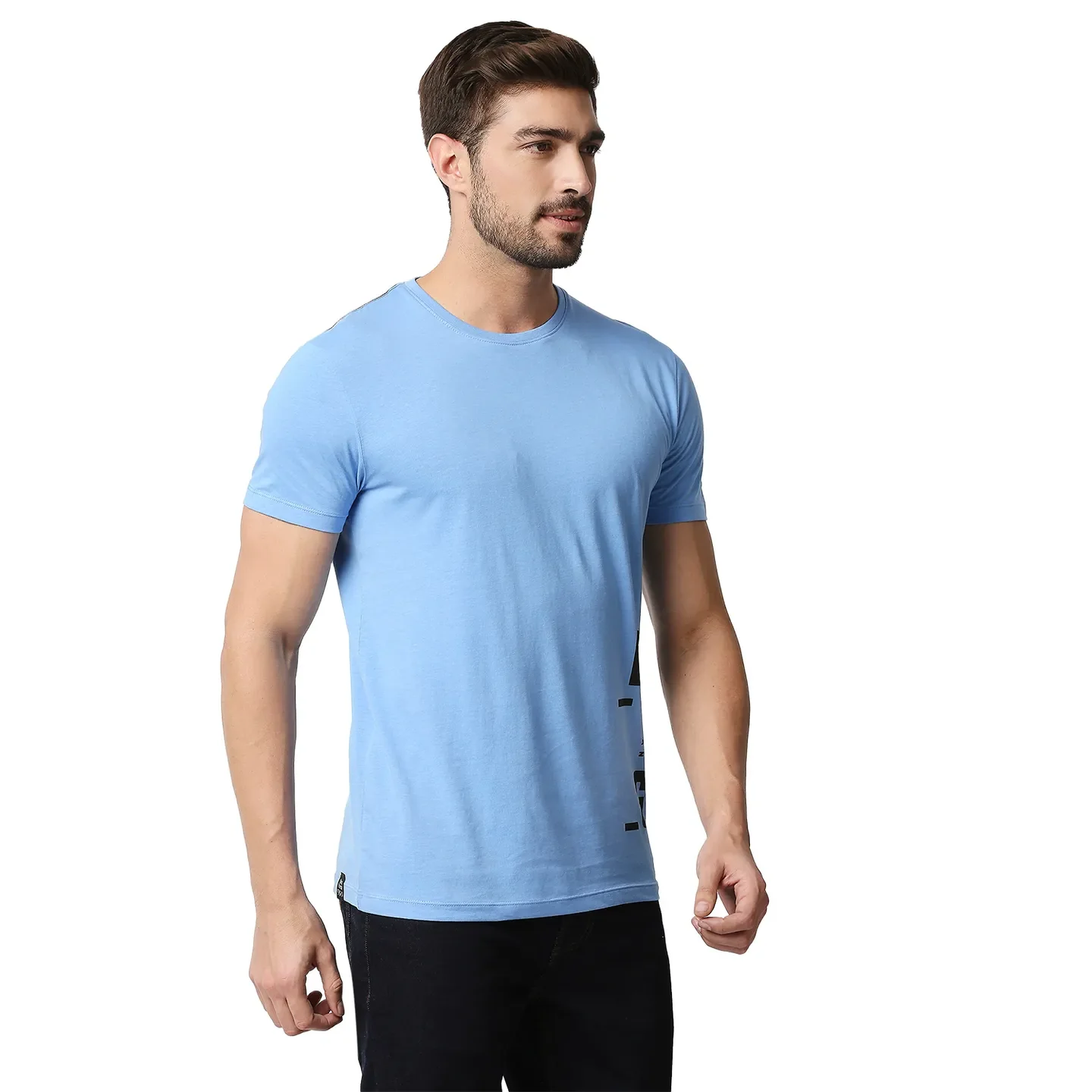 Blue Regular Fit Men's Short Sleeves T-Shirt by Being Human Clothing - Image 3