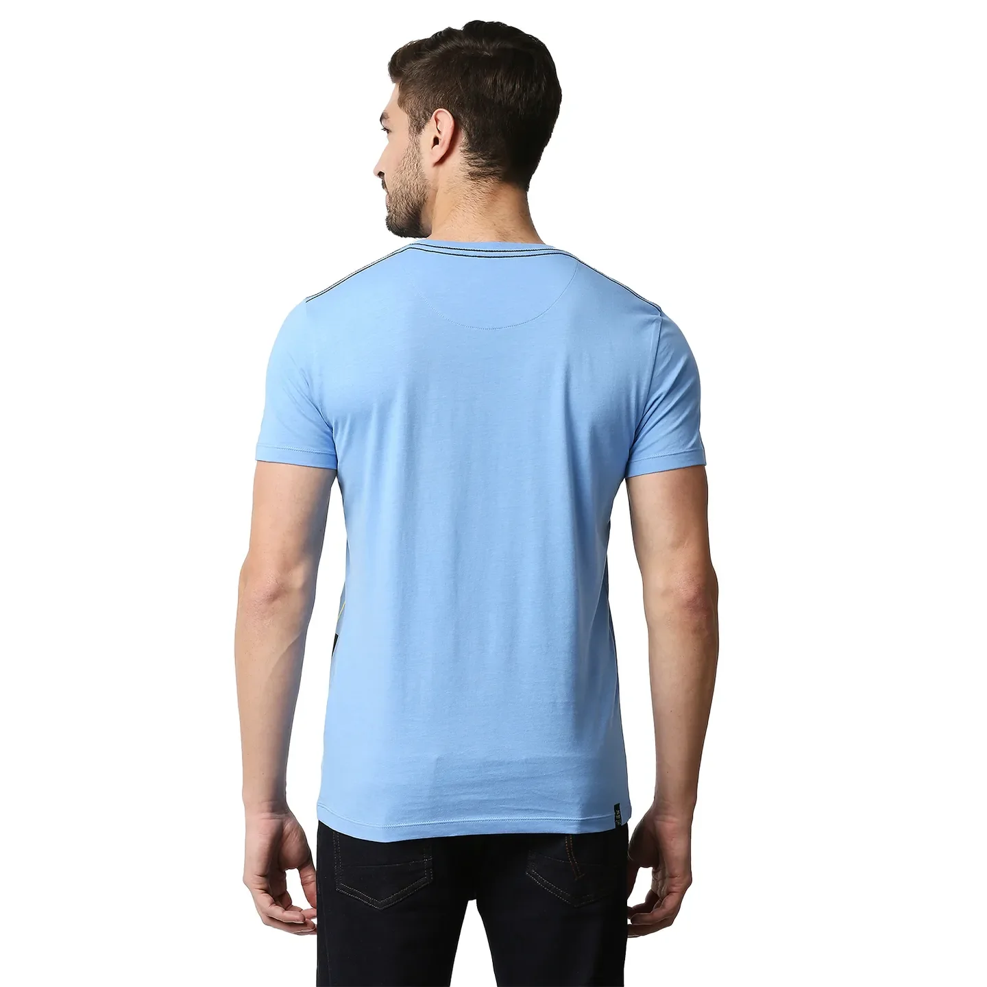 Blue Regular Fit Men's Short Sleeves T-Shirt by Being Human Clothing - Image 4