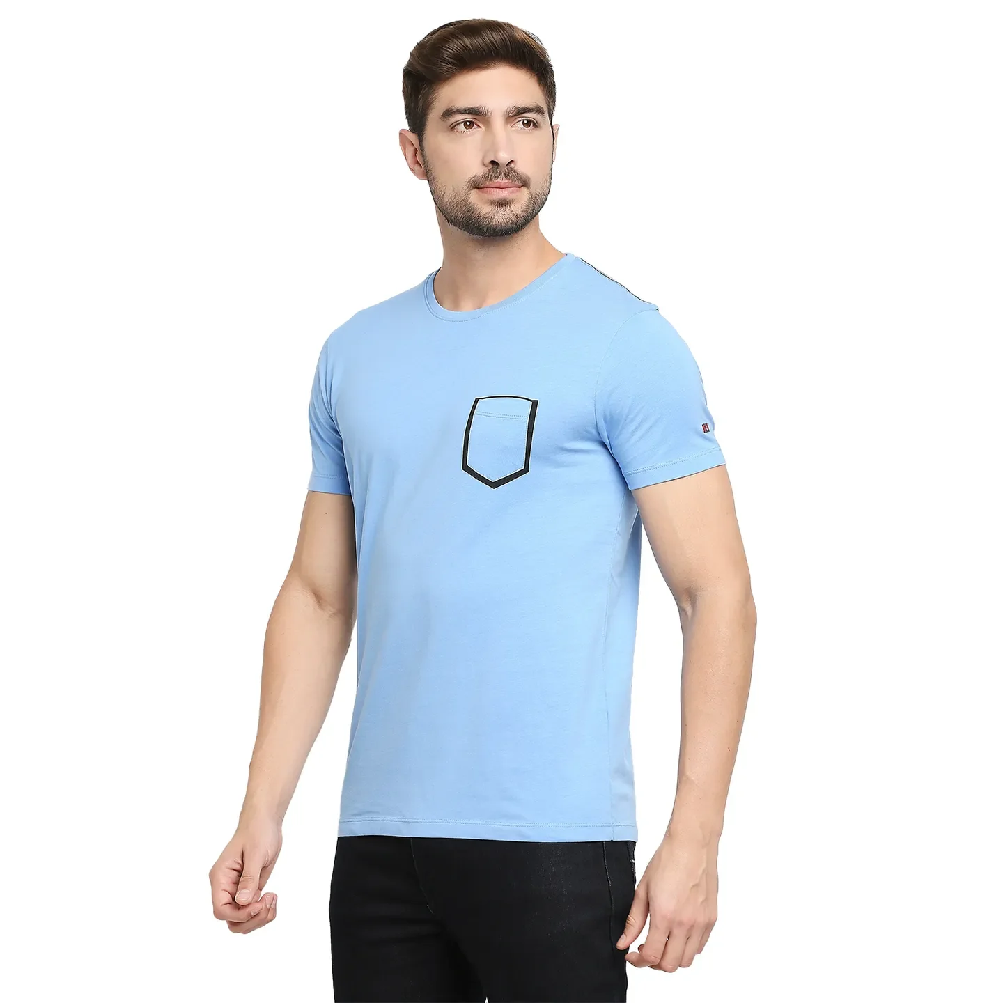 Blue Regular Fit Men's Short Sleeves T-Shirt by Being Human Clothing - Image 2