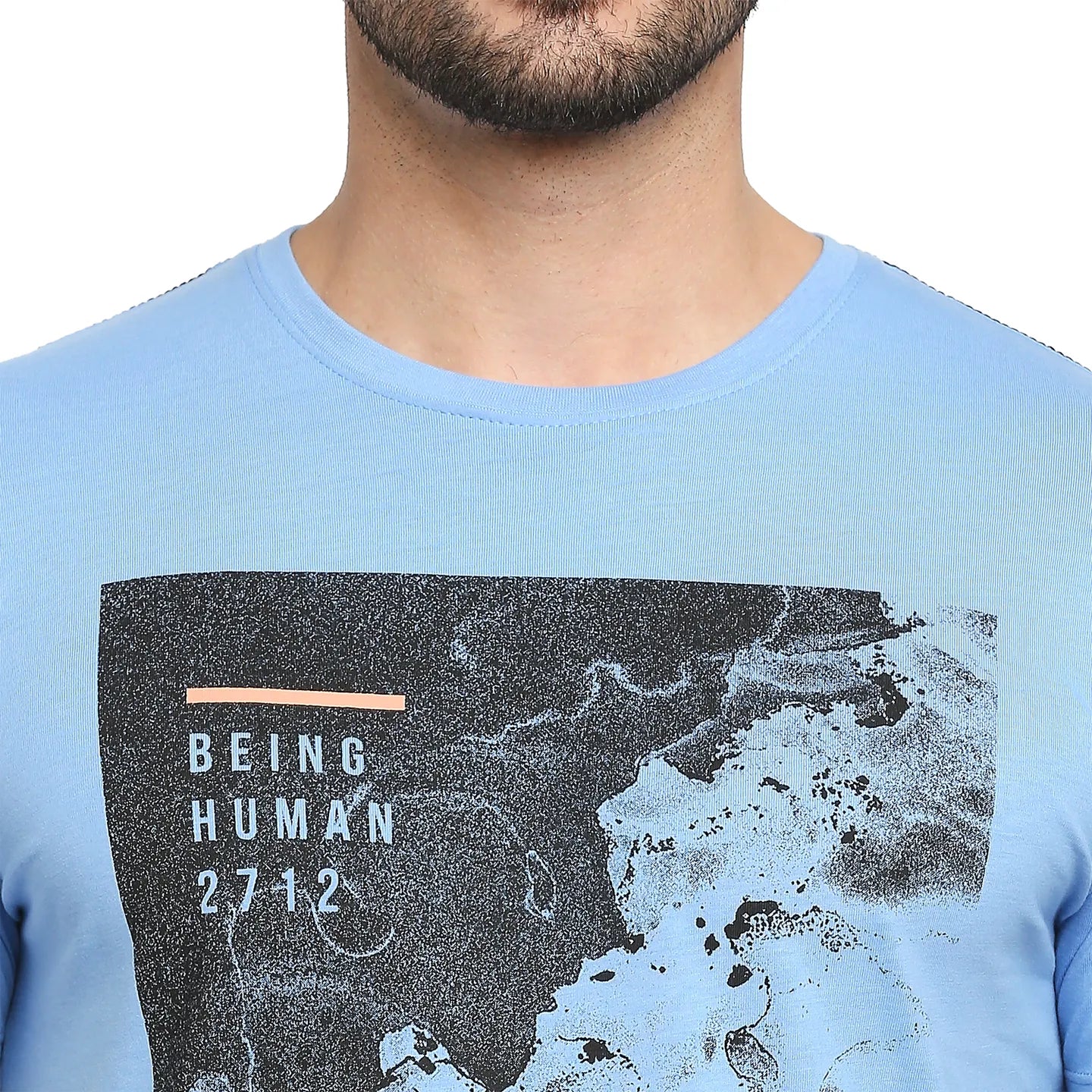 Blue Regular Fit Men's Short Sleeves T-Shirt by Being Human Clothing - Image 5