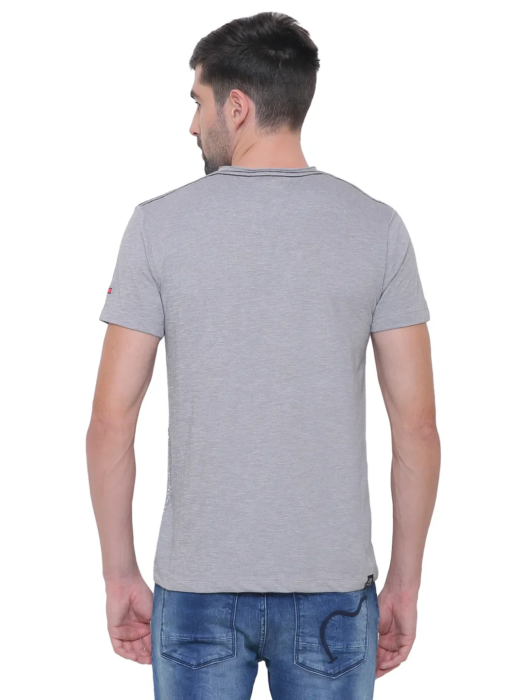 Grey Regular Fit Men's Short Sleeves T-Shirt by Being Human Clothing - Image 5