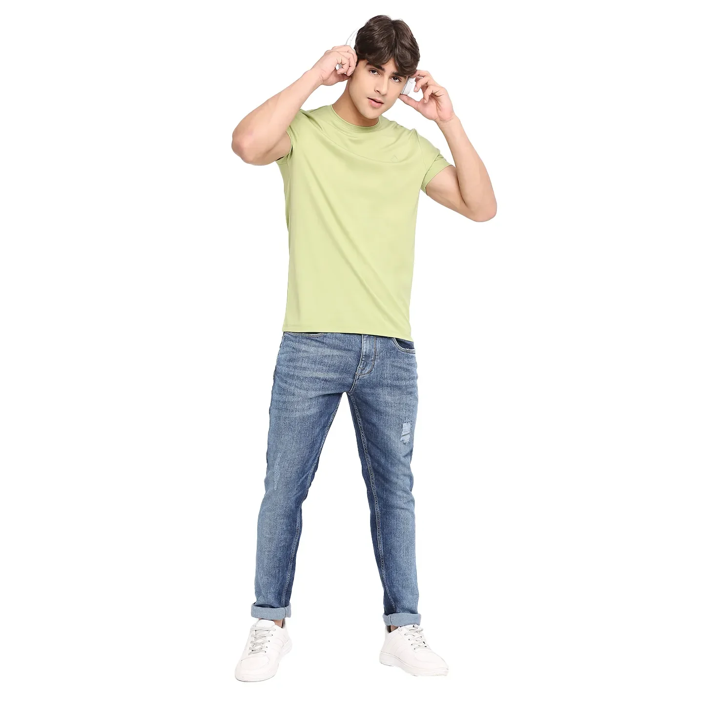 Green Regular Fit Men's Short Sleeves T-Shirt by Being Human Clothing - Image 6