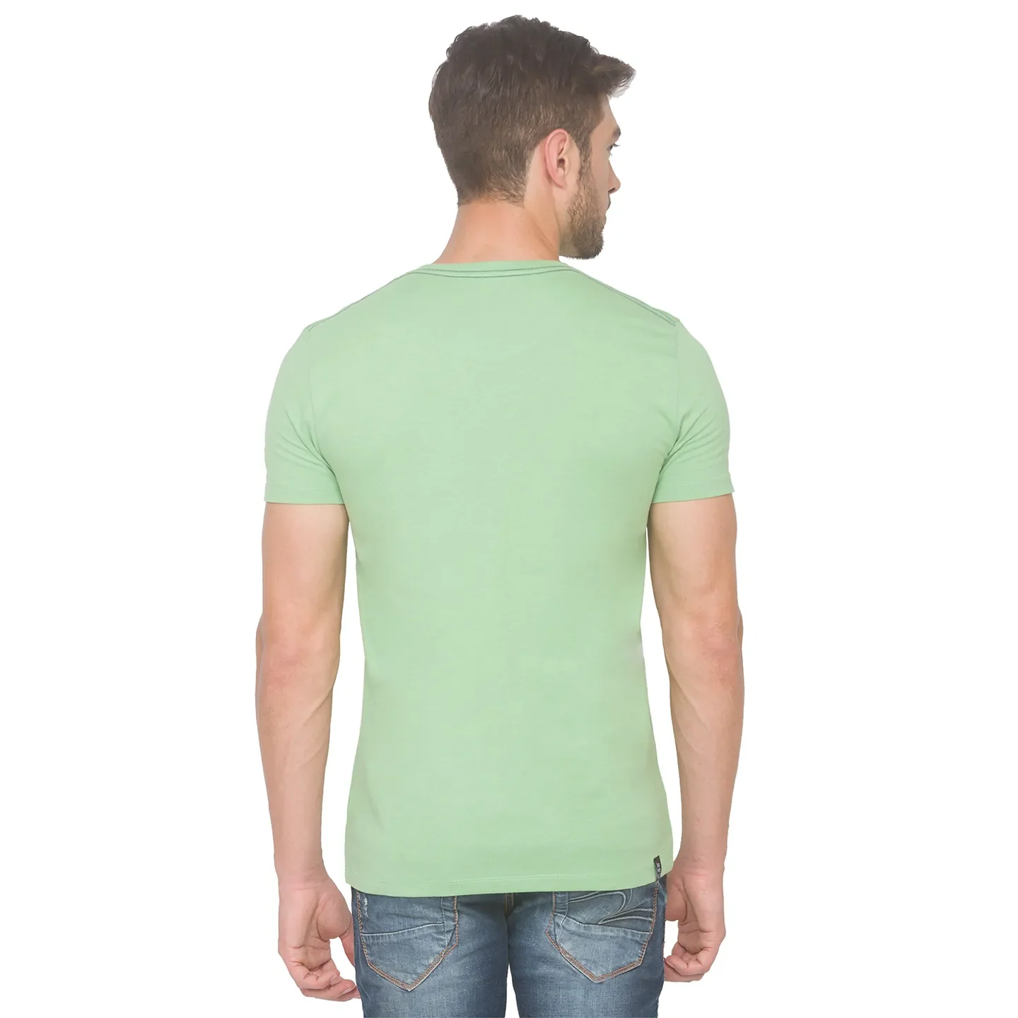 Green Regular Fit Men's Short Sleeves T-Shirt by Being Human Clothing - Image 3