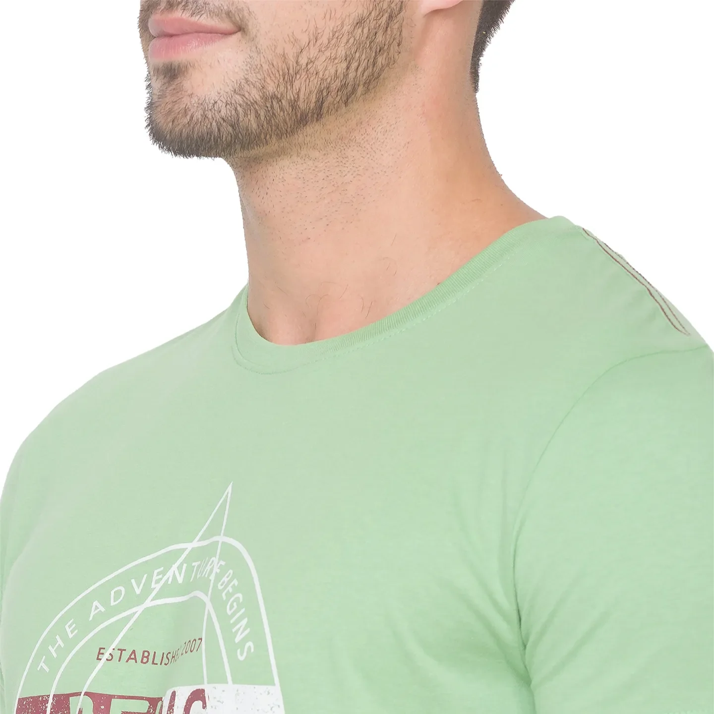 Green Regular Fit Men's Short Sleeves T-Shirt by Being Human Clothing - Image 3