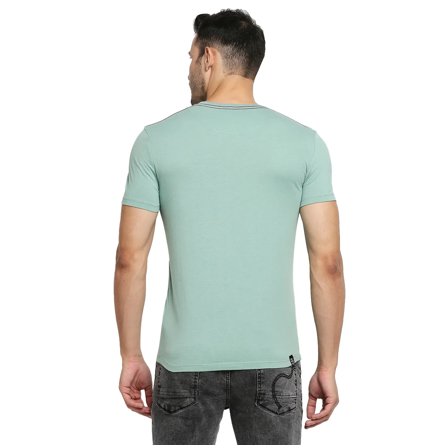 Green Regular Fit Men's Short Sleeves T-Shirt by Being Human Clothing - Image 4