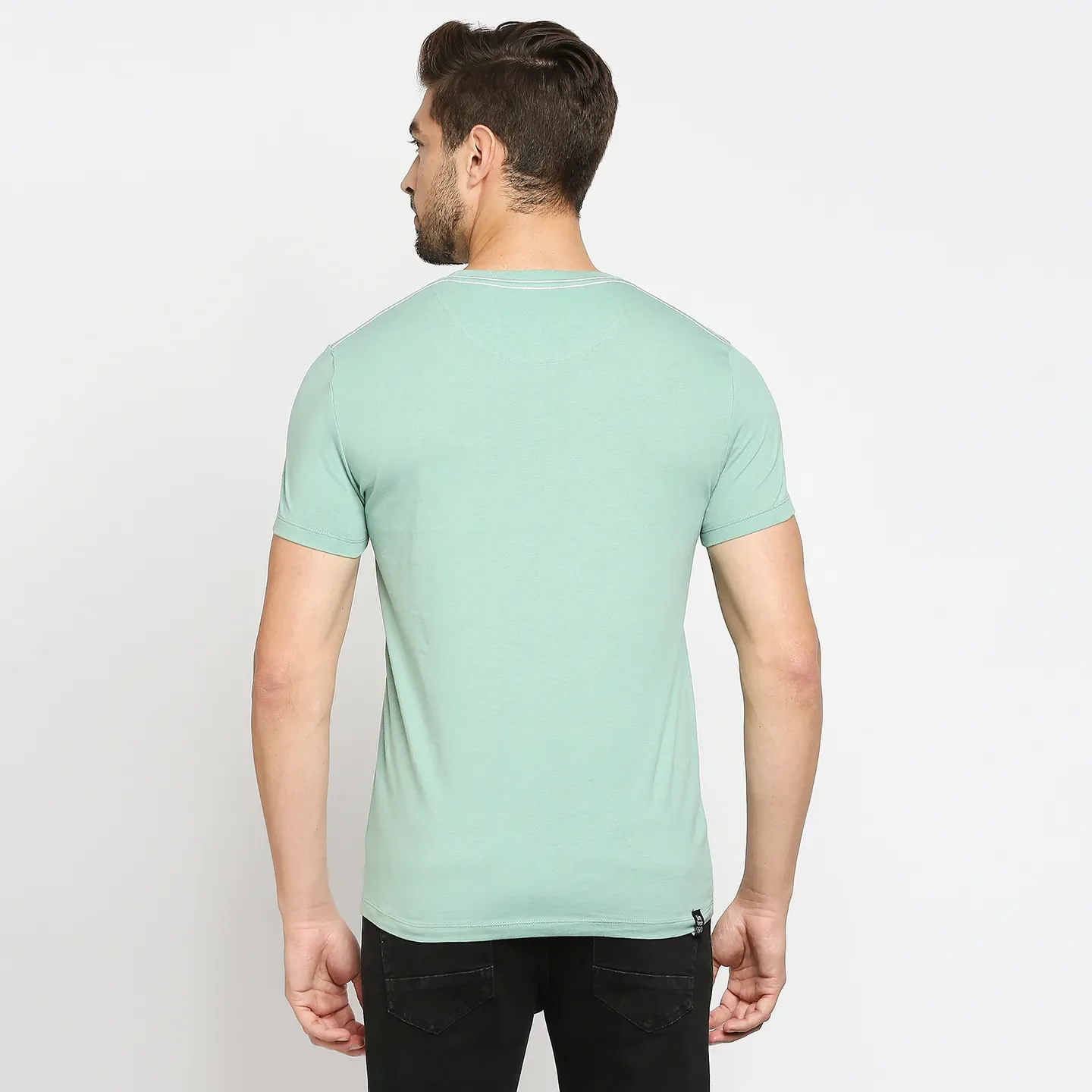 Green Regular Fit Men's Short Sleeves T-Shirt by Being Human Clothing - Image 4
