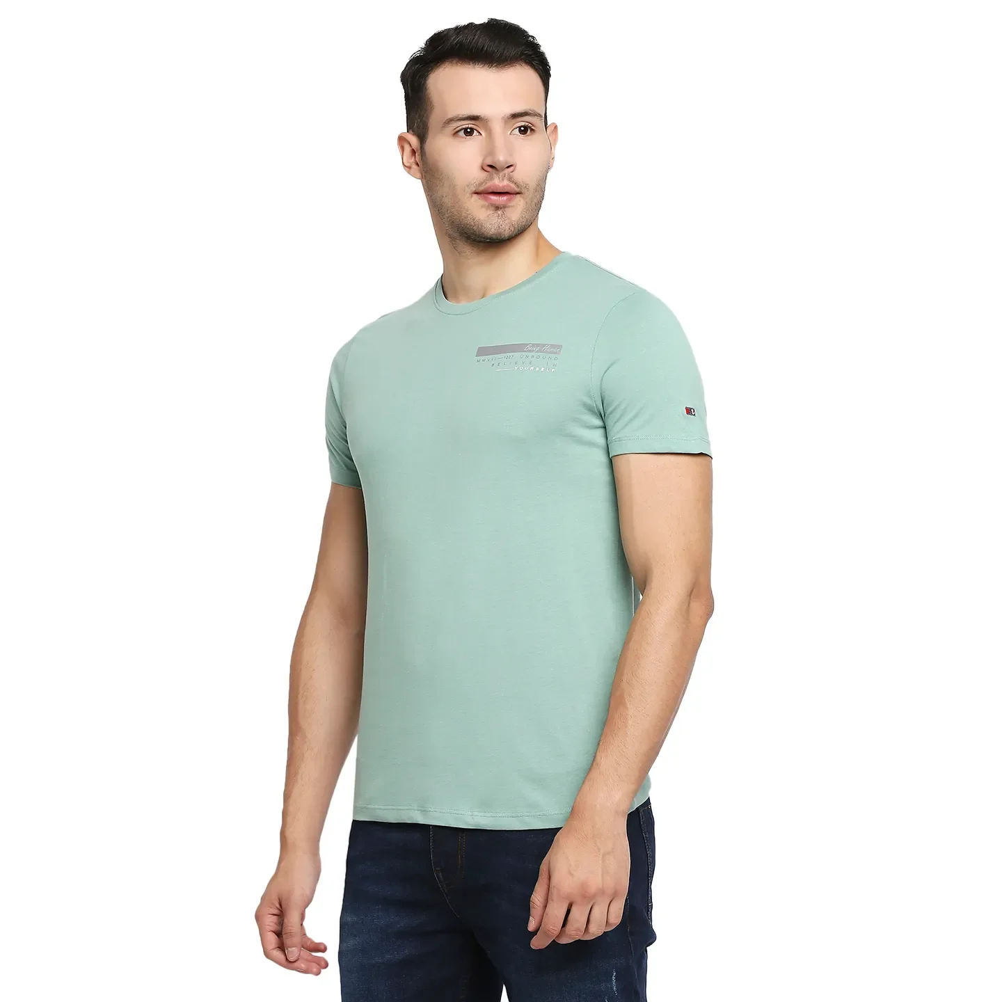 Green Regular Fit Men's Short Sleeves T-Shirt by Being Human Clothing - Image 2