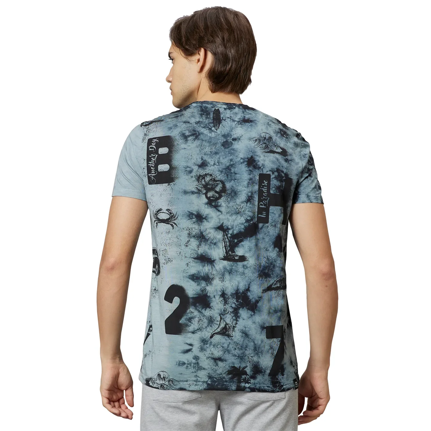 Grey Regular Fit Men's Short Sleeves T-Shirt by Being Human Clothing - Image 2