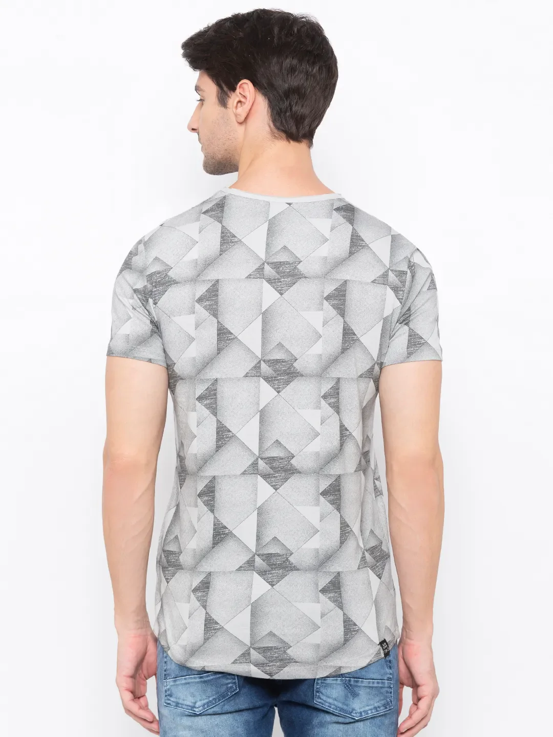Grey Regular Fit Men's Short Sleeves T-Shirt by Being Human Clothing - Image 3