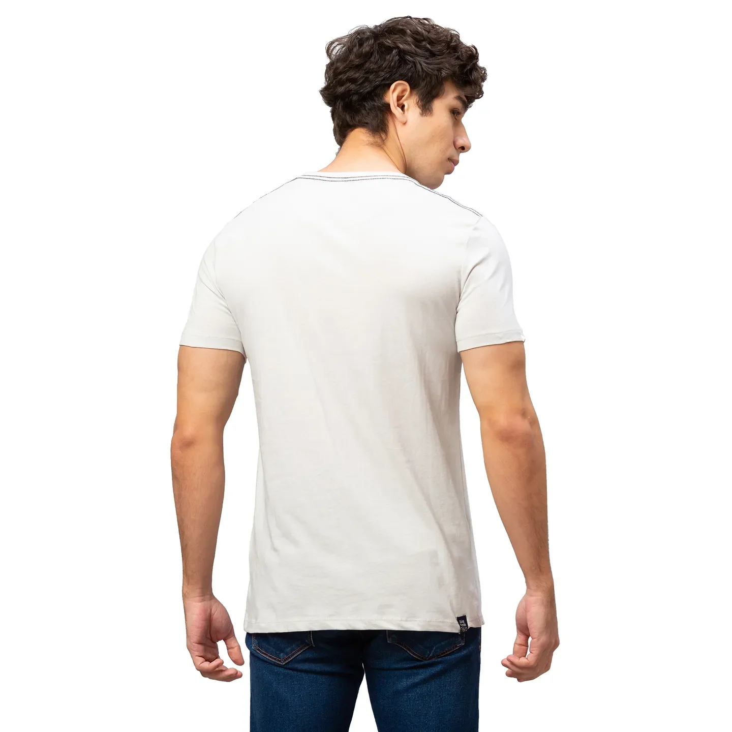 Grey Regular Fit Men's Short Sleeves T-Shirt by Being Human Clothing - Image 3