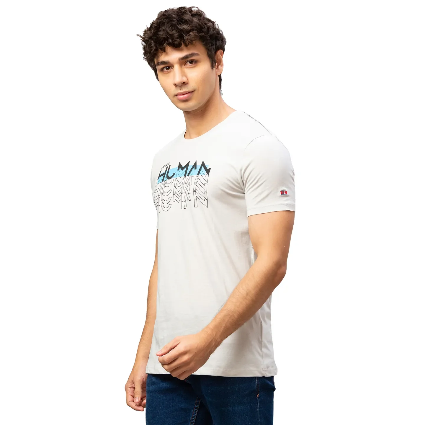 Grey Regular Fit Men's Short Sleeves T-Shirt by Being Human Clothing - Image 2