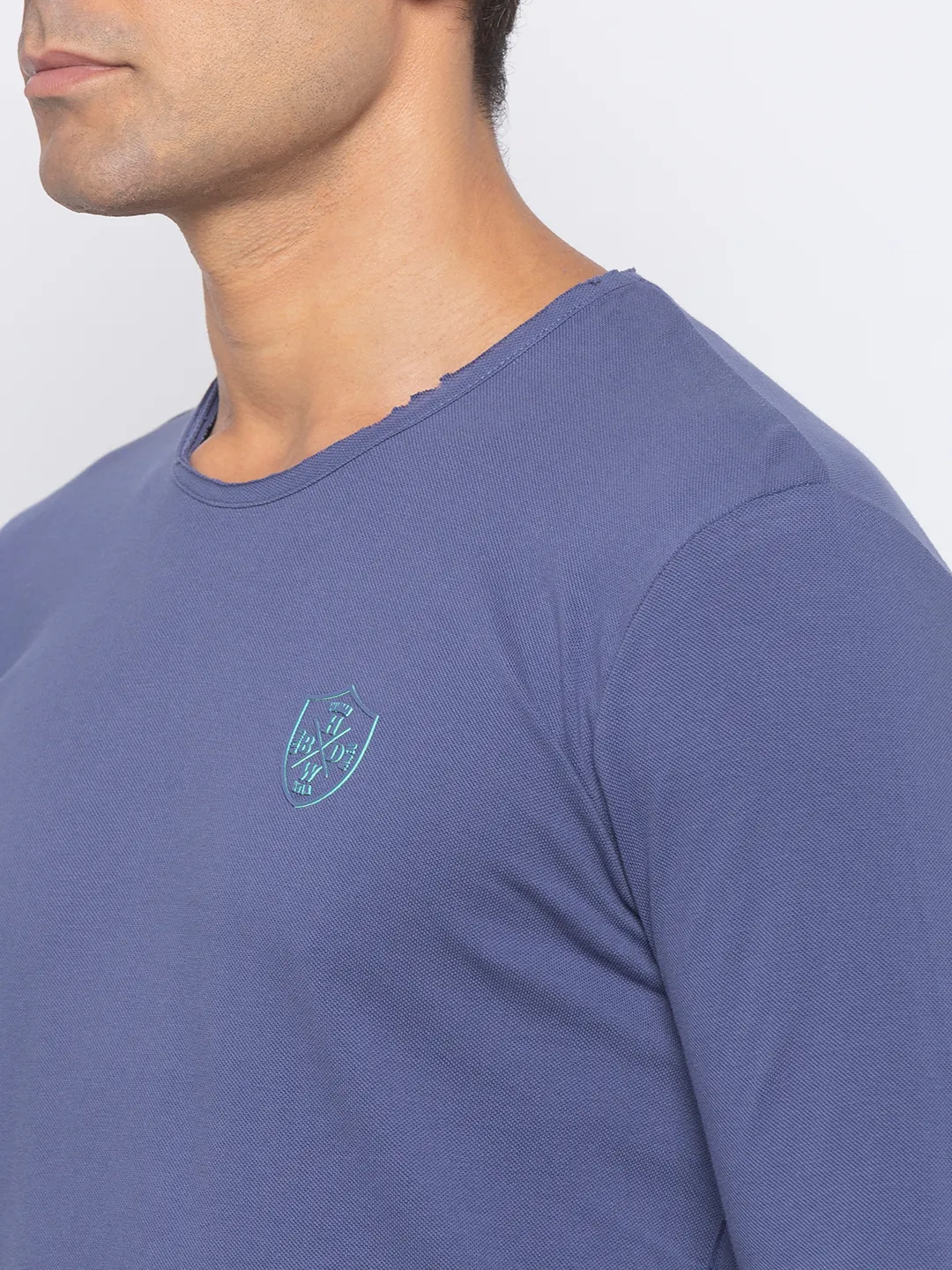 Blue Regular Fit Men's Long Sleeves T-Shirt by Being Human Clothing - Image 4