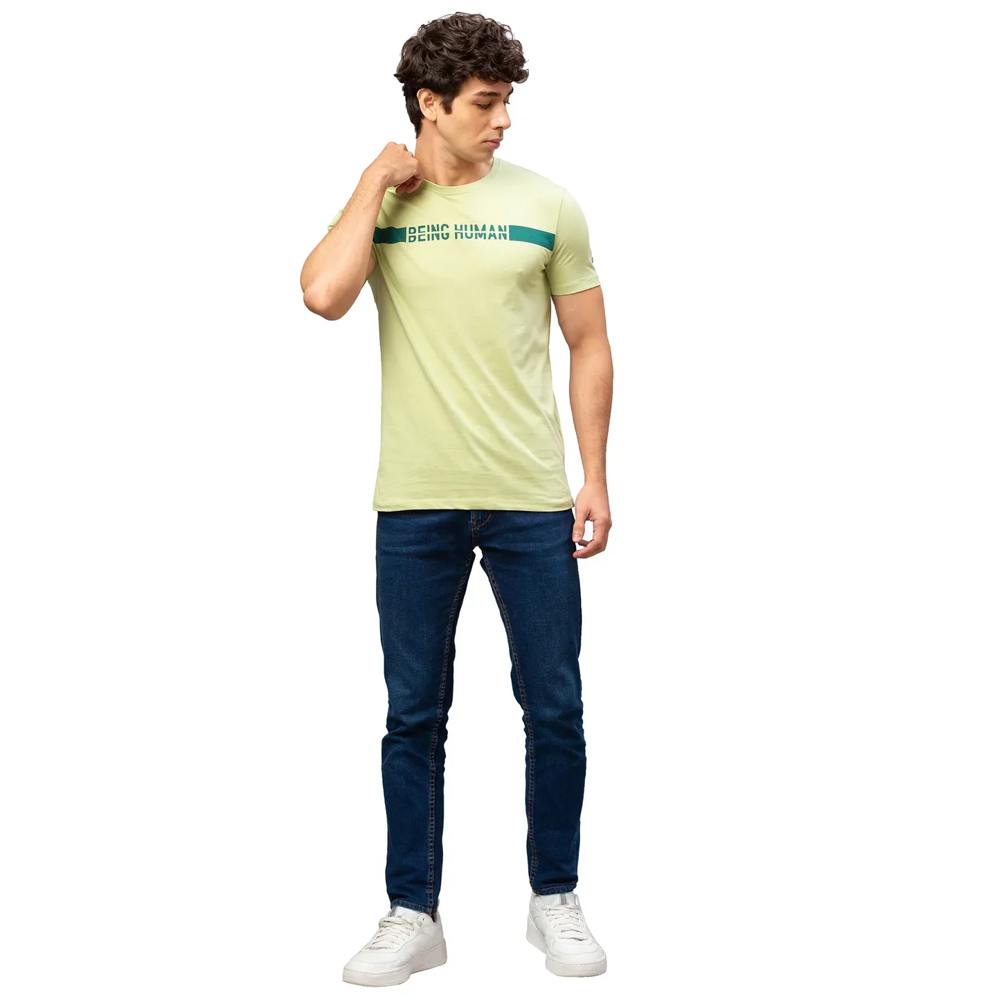 Green Regular Fit Men's Short Sleeves T-Shirt by Being Human Clothing - Image 2