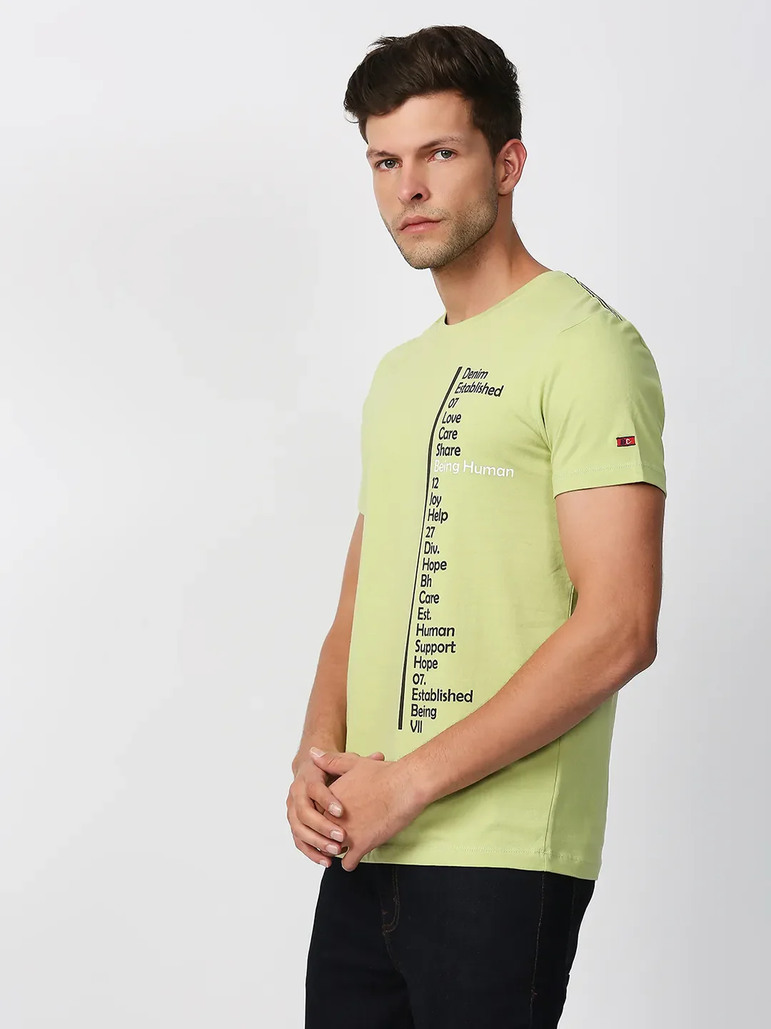 Green Regular Fit Men's Short Sleeves T-Shirt by Being Human Clothing - Image 2