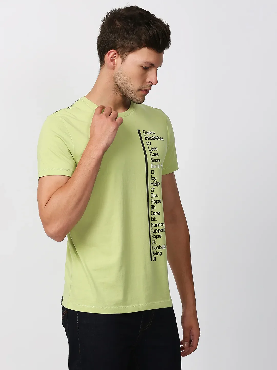 Green Regular Fit Men's Short Sleeves T-Shirt by Being Human Clothing - Image 3