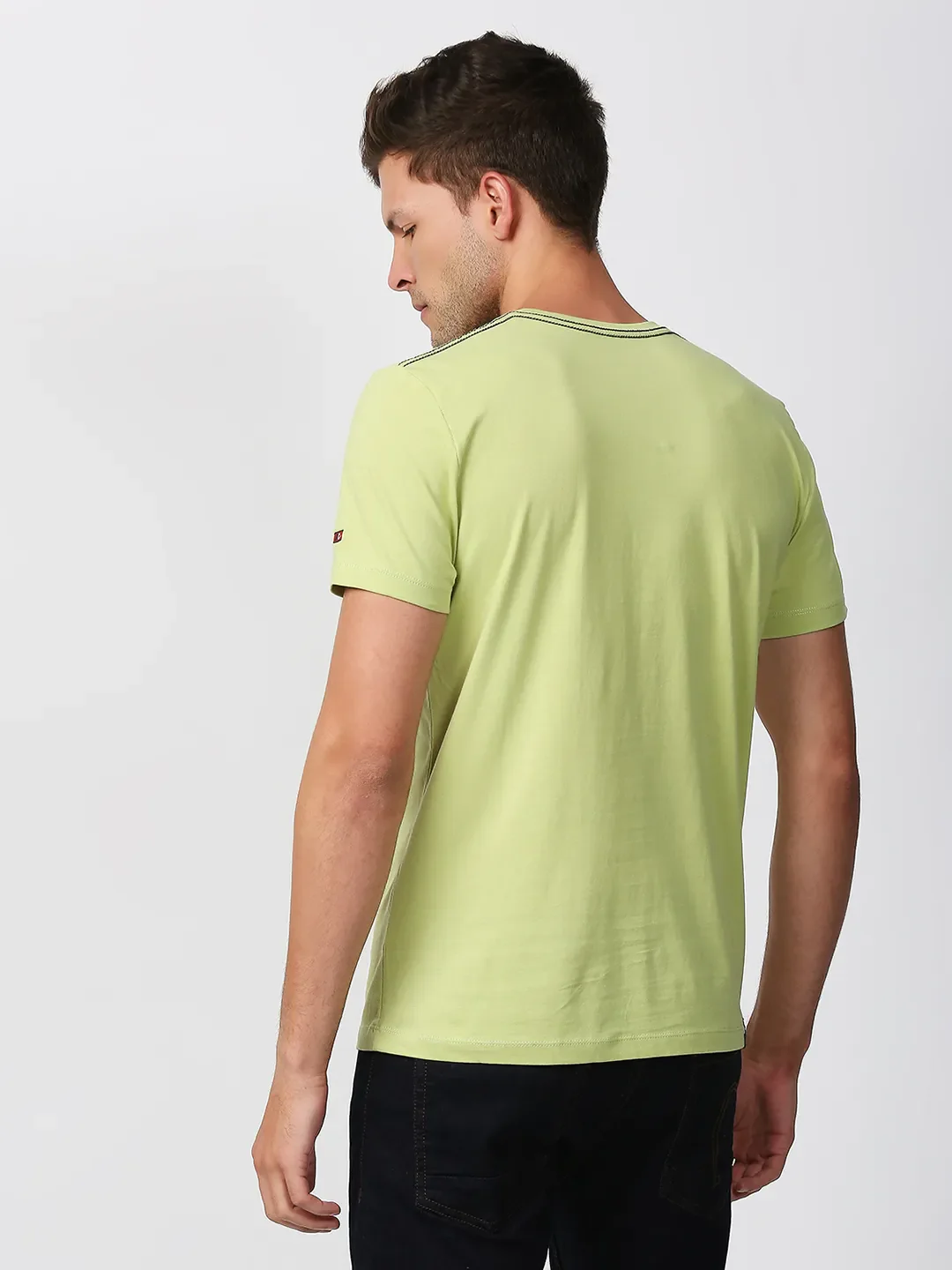 Green Regular Fit Men's Short Sleeves T-Shirt by Being Human Clothing - Image 4