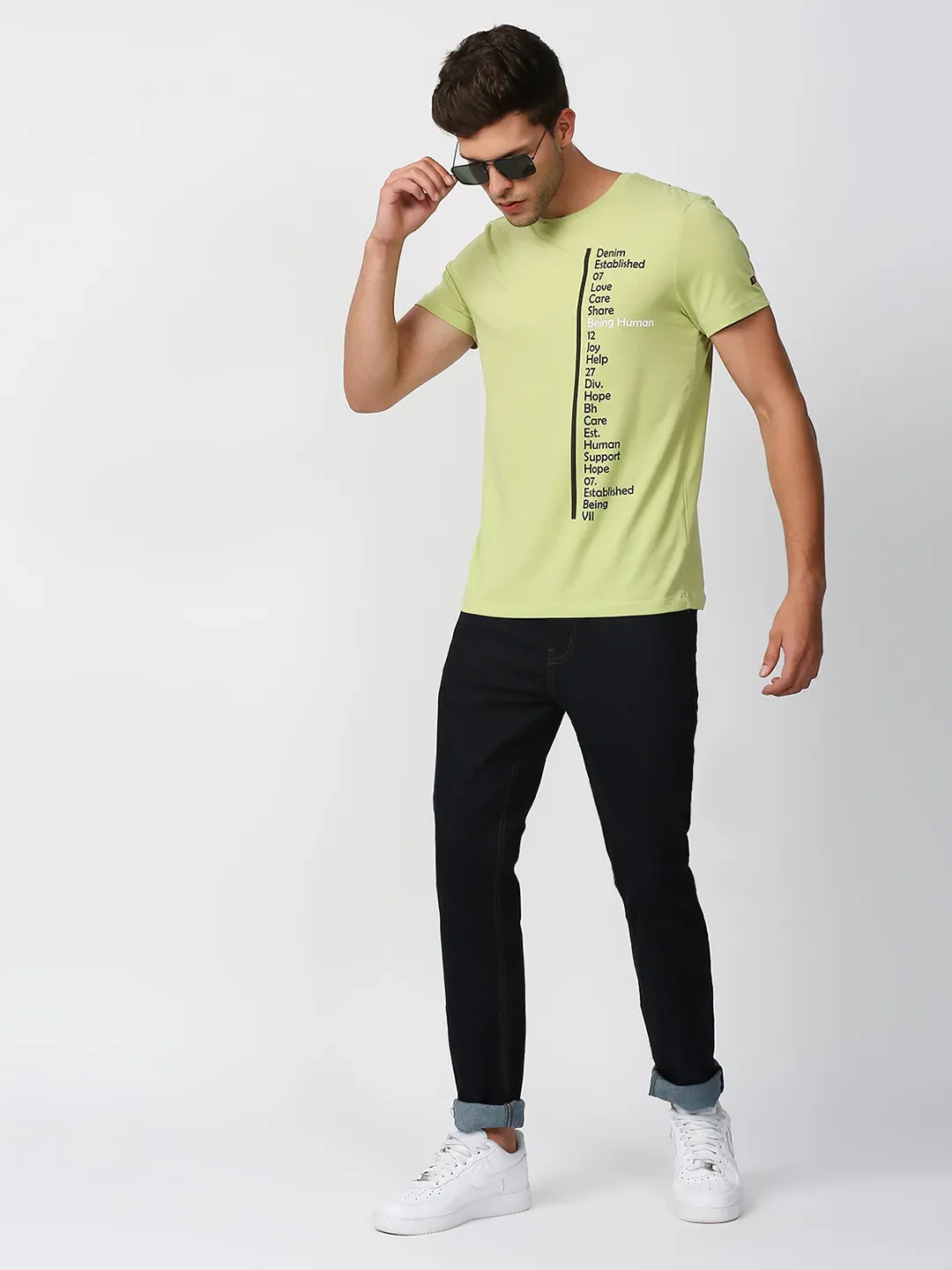 Green Regular Fit Men's Short Sleeves T-Shirt by Being Human Clothing - Image 6