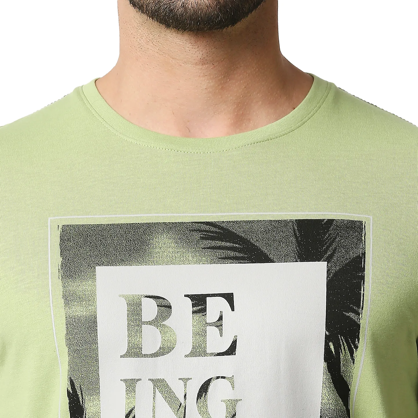 Green Regular Fit Men's Short Sleeves T-Shirt by Being Human Clothing - Image 5