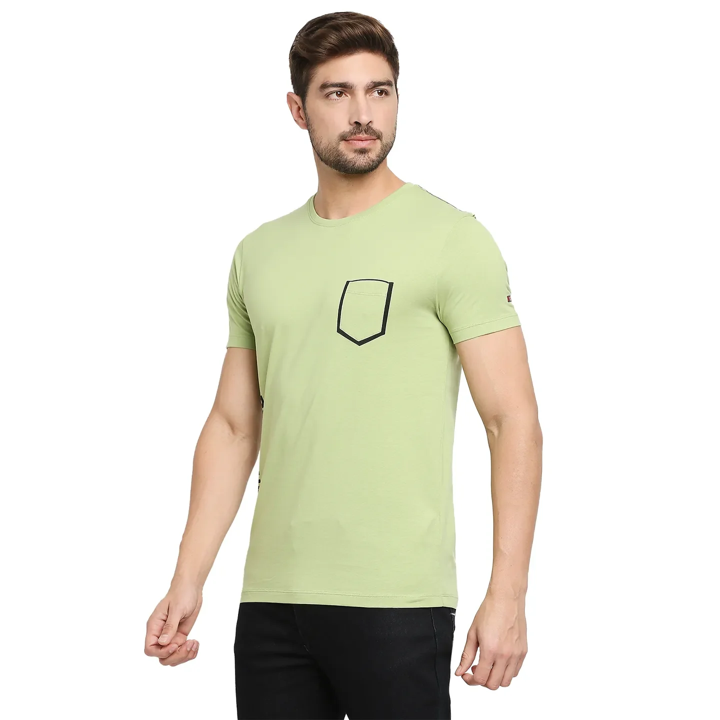 Green Regular Fit Men's Short Sleeves T-Shirt by Being Human Clothing - Image 2