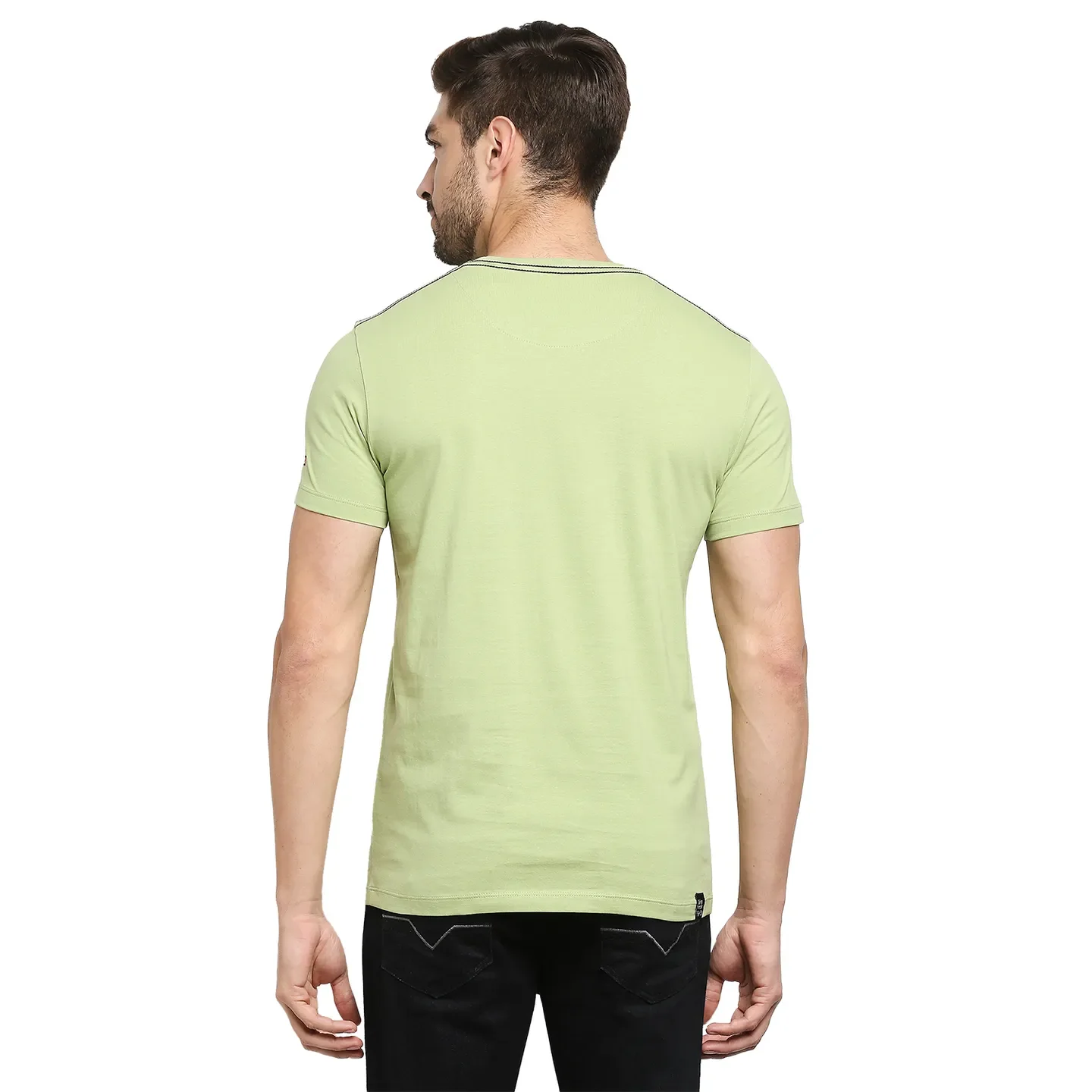 Green Regular Fit Men's Short Sleeves T-Shirt by Being Human Clothing - Image 4