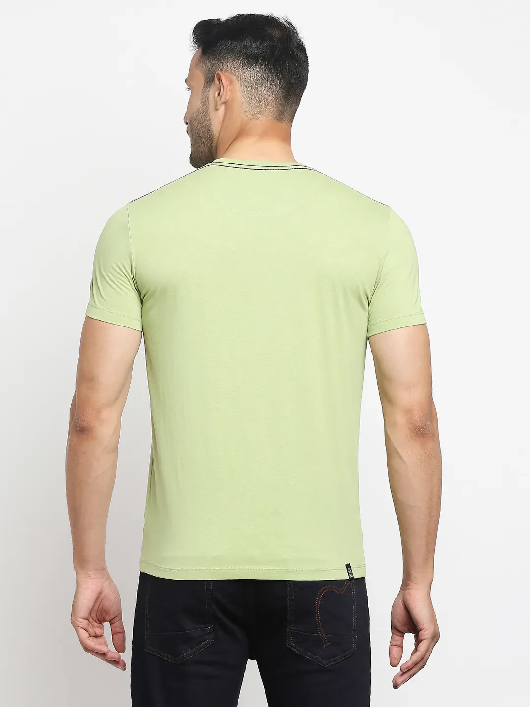 Green Regular Fit Men's Short Sleeves T-Shirt by Being Human Clothing - Image 4