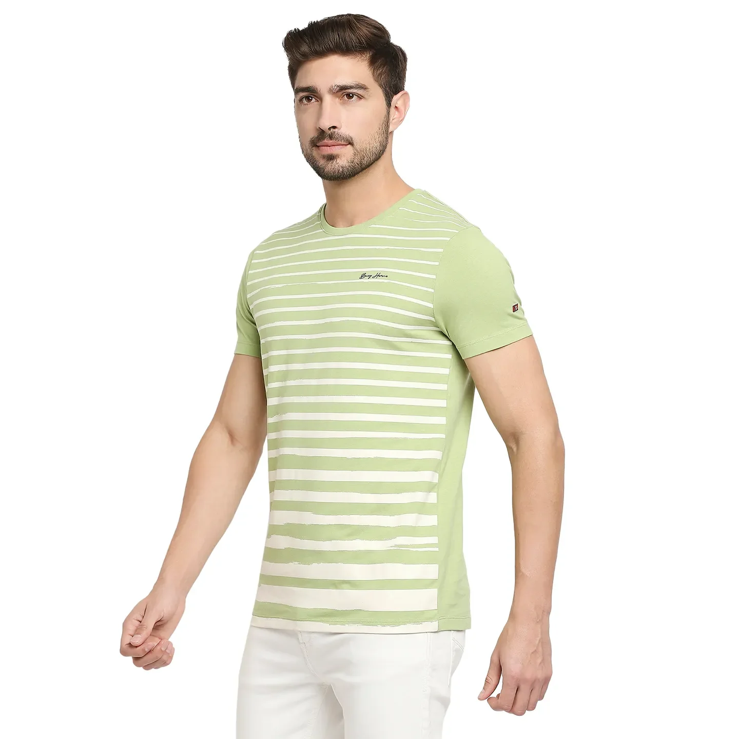 Green Regular Fit Men's Short Sleeves T-Shirt by Being Human Clothing - Image 2