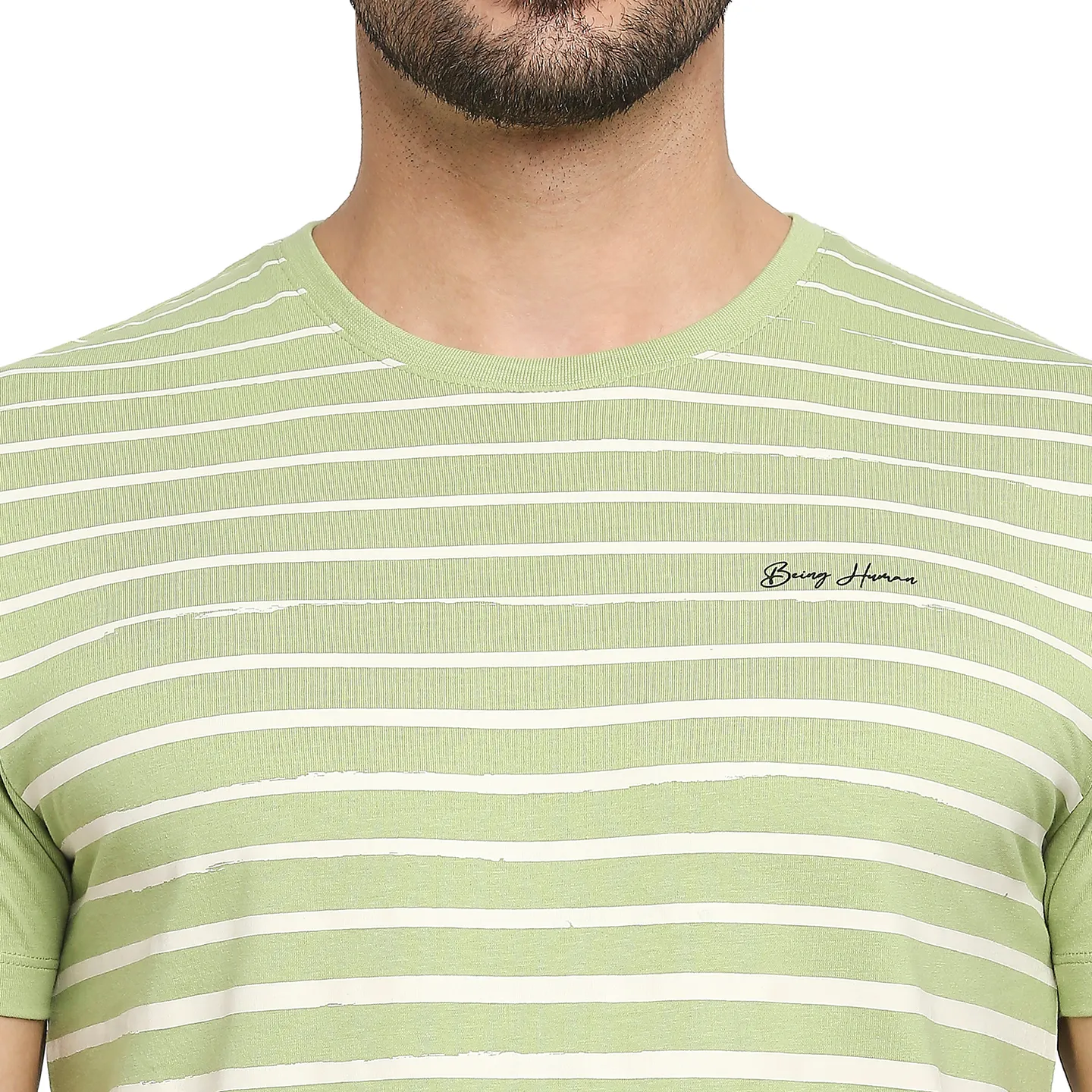 Green Regular Fit Men's Short Sleeves T-Shirt by Being Human Clothing - Image 5