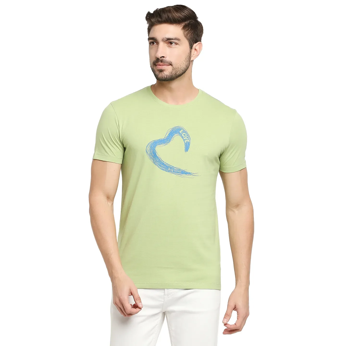 Green Regular Fit Men's Short Sleeves T-Shirt by Being Human Clothing