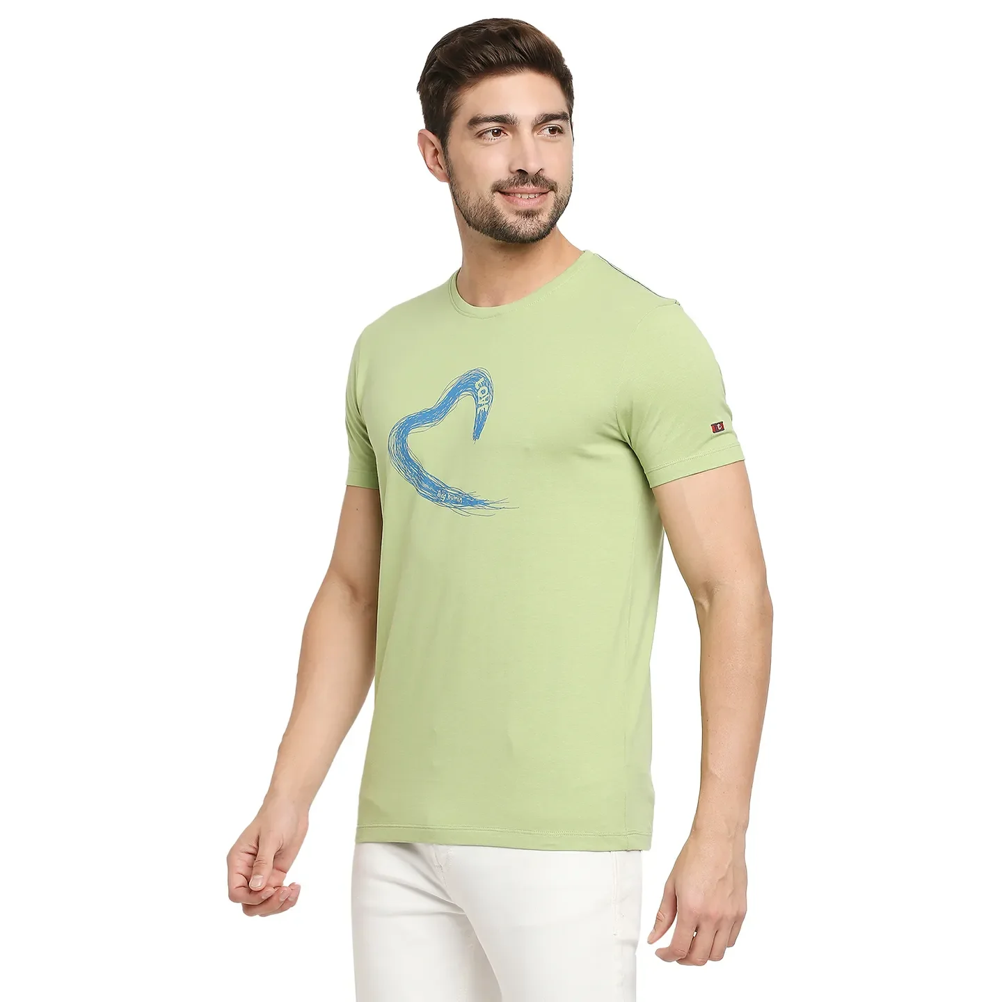 Green Regular Fit Men's Short Sleeves T-Shirt by Being Human Clothing - Image 2