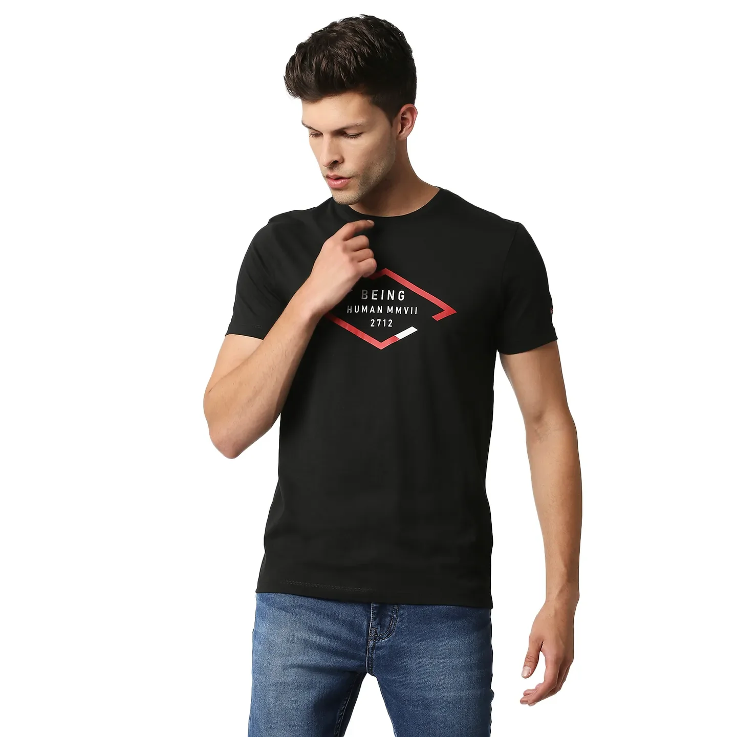 Green Regular Fit Men's Short Sleeves T-Shirt by Being Human Clothing - Image 5