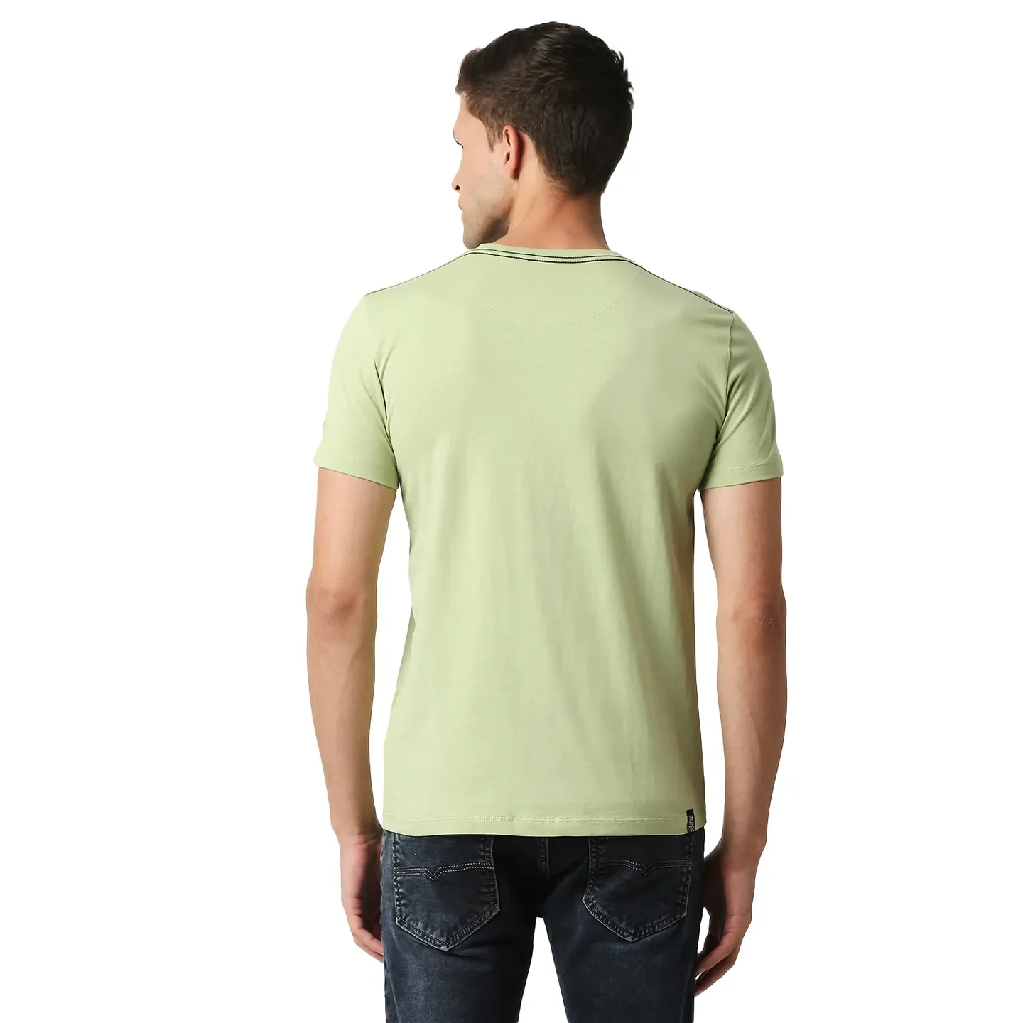 Green Regular Fit Men's Short Sleeves T-Shirt by Being Human Clothing - Image 4