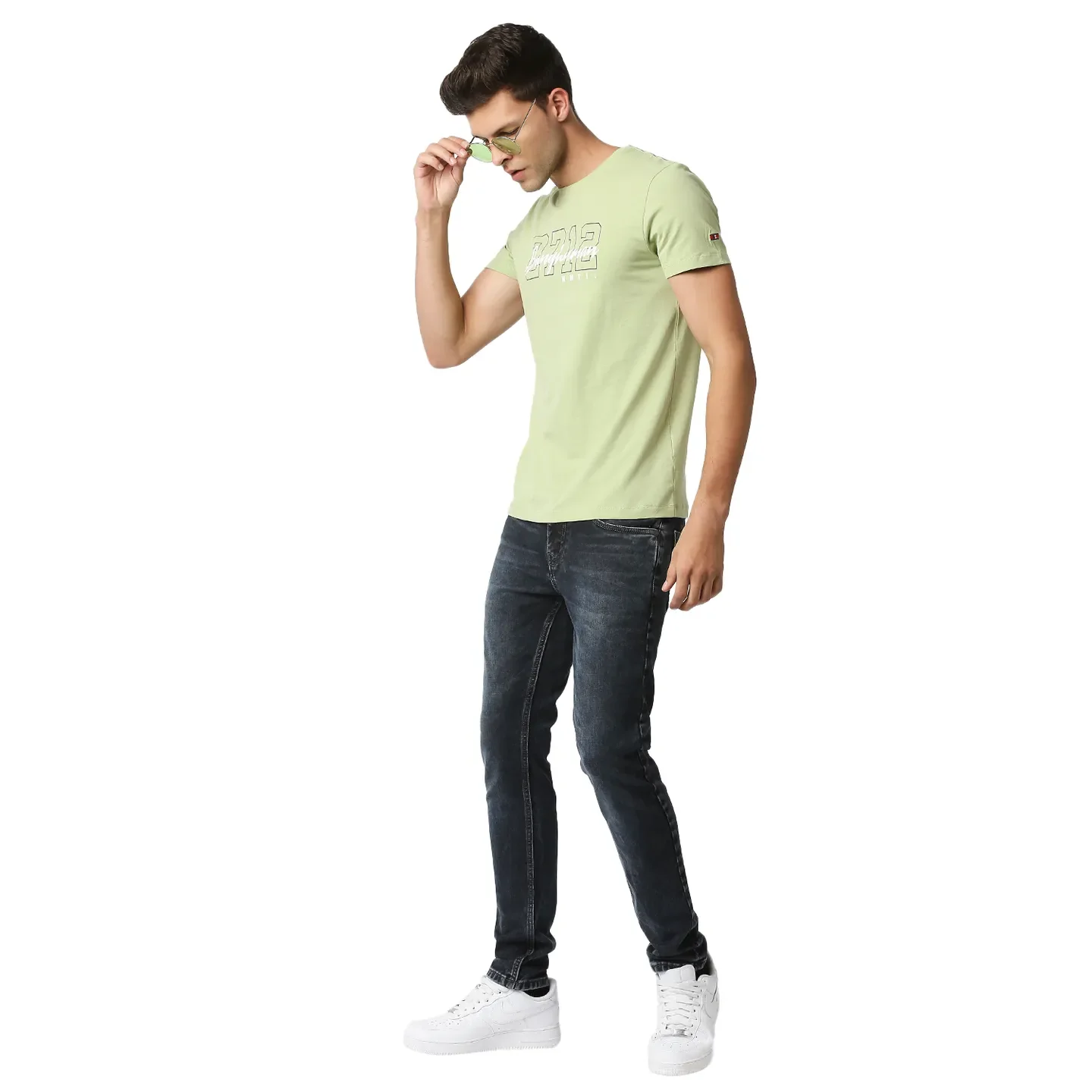 Green Regular Fit Men's Short Sleeves T-Shirt by Being Human Clothing - Image 6