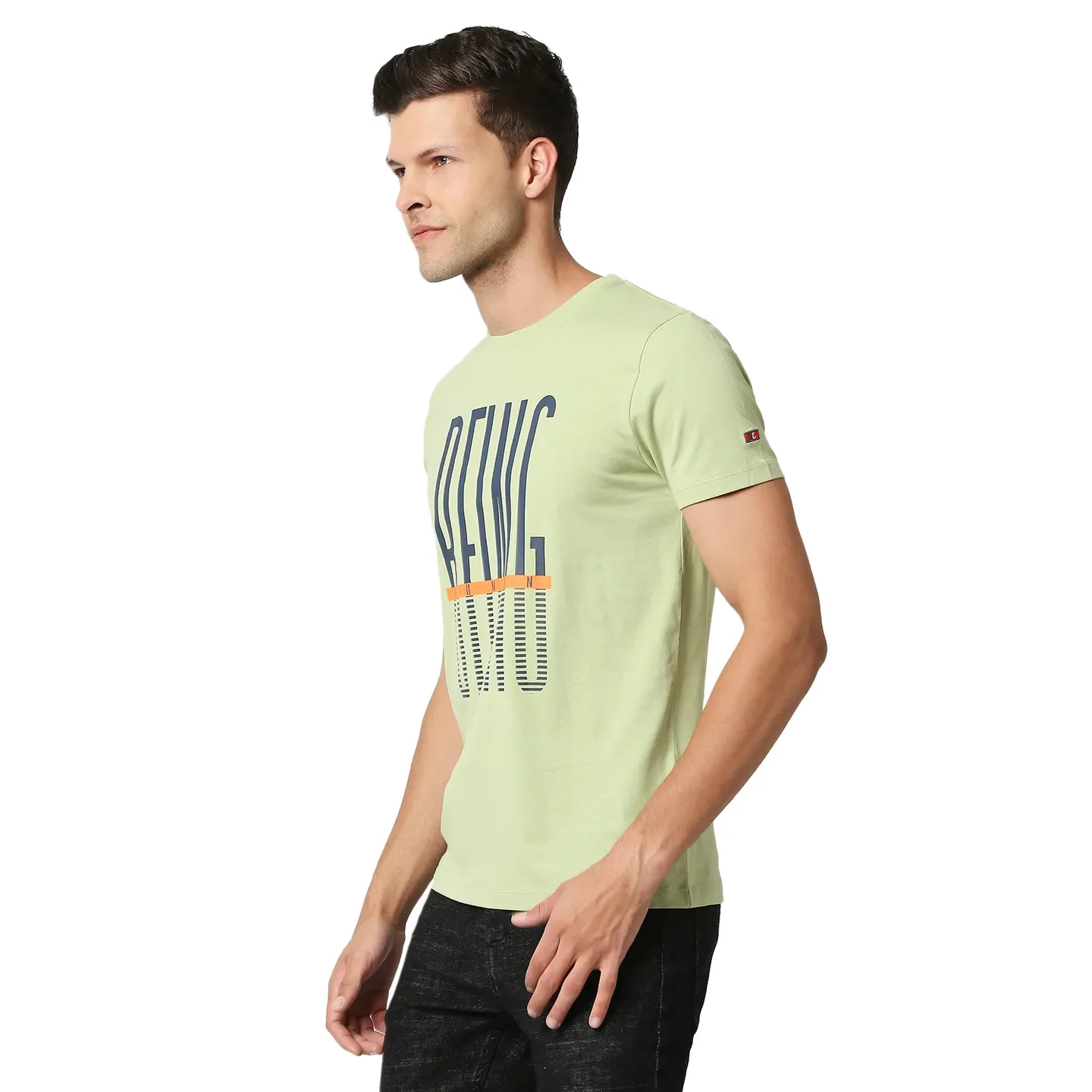 Green Regular Fit Men's Short Sleeves T-Shirt by Being Human Clothing - Image 2