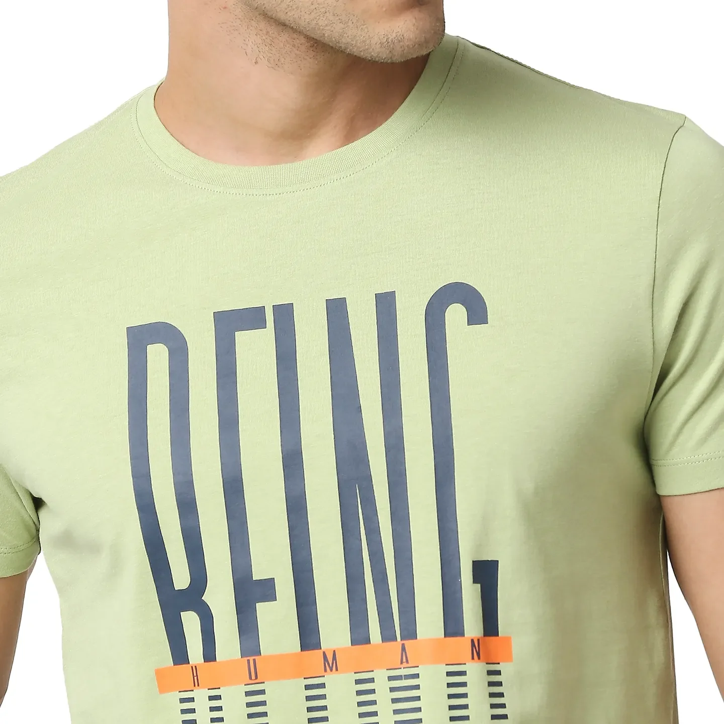 Green Regular Fit Men's Short Sleeves T-Shirt by Being Human Clothing - Image 5