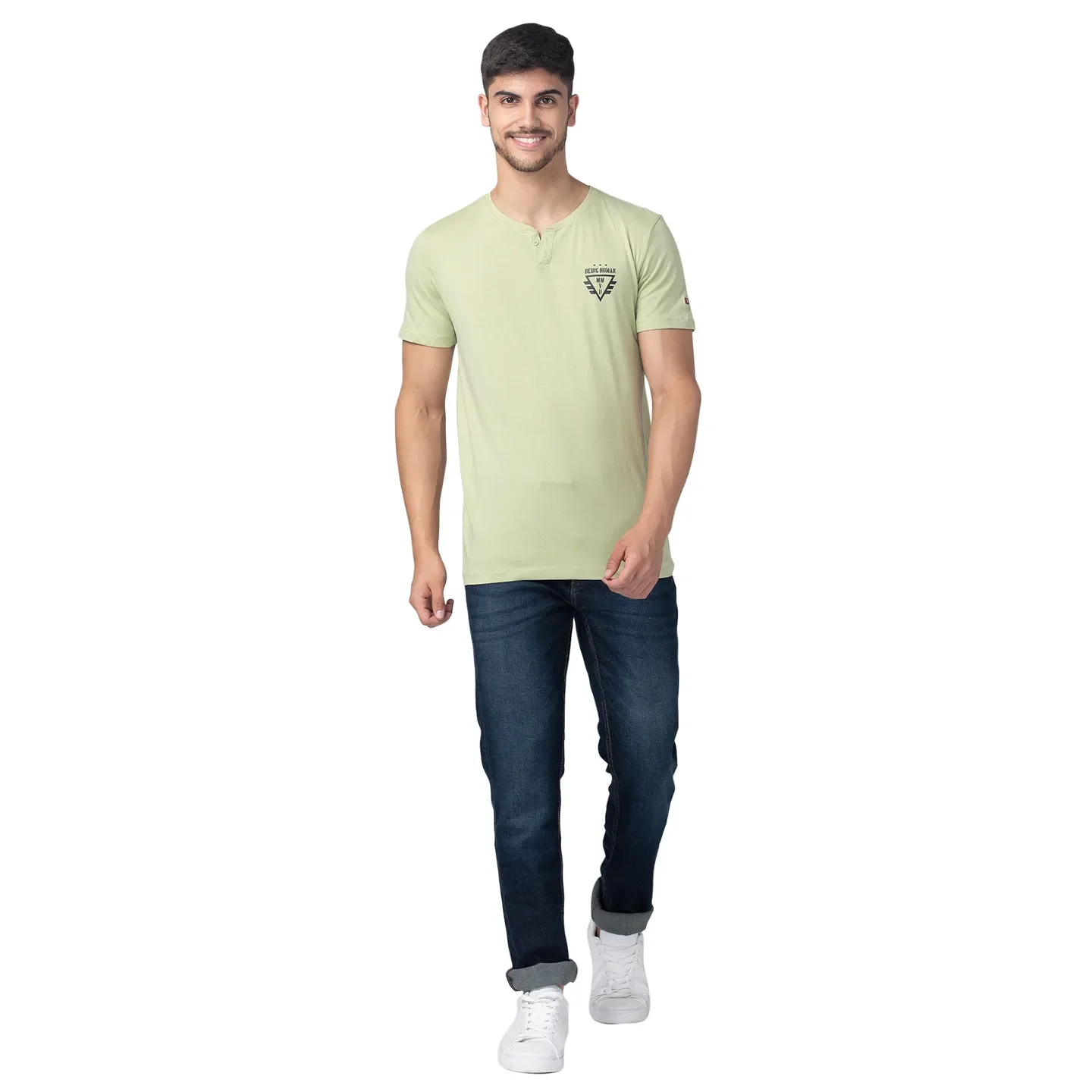Green Regular Fit Men's Short Sleeves T-Shirt by Being Human Clothing - Image 5