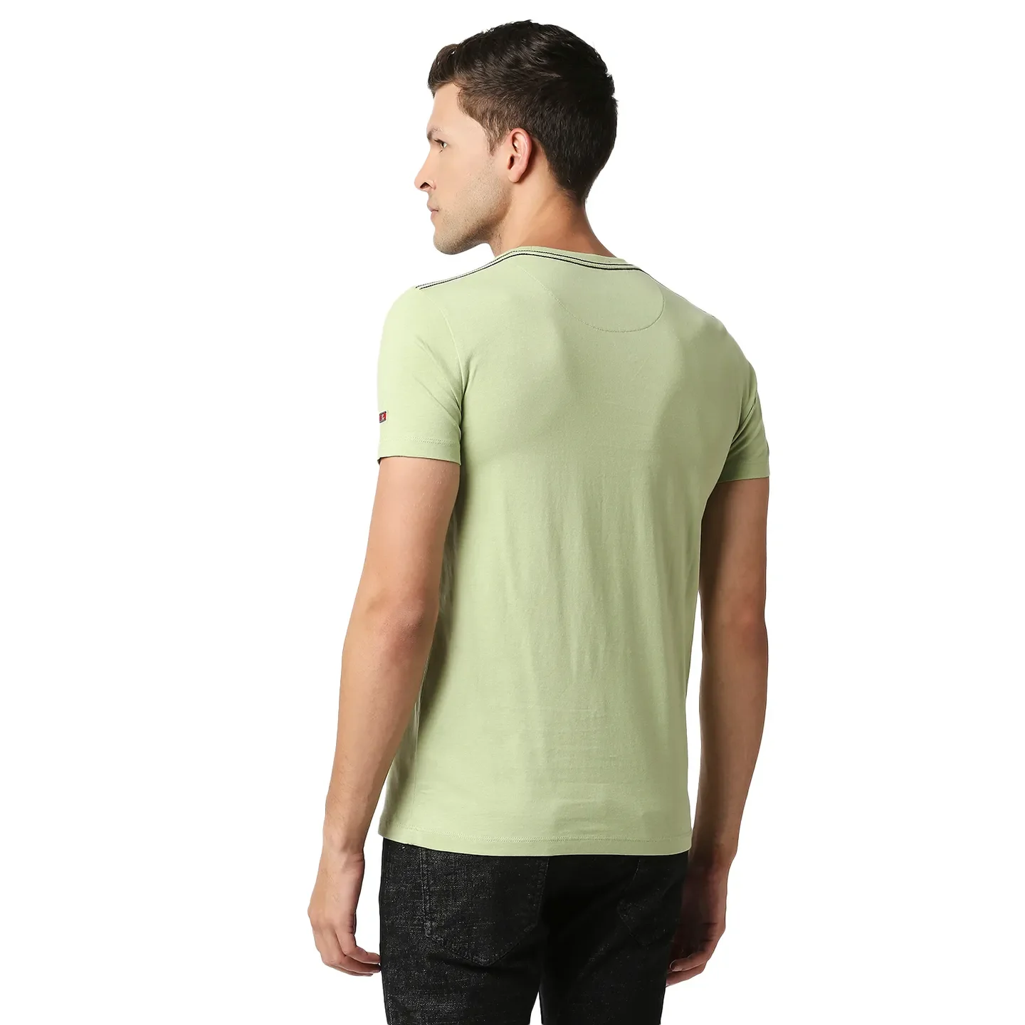 Green Regular Fit Men's Short Sleeves T-Shirt by Being Human Clothing - Image 4