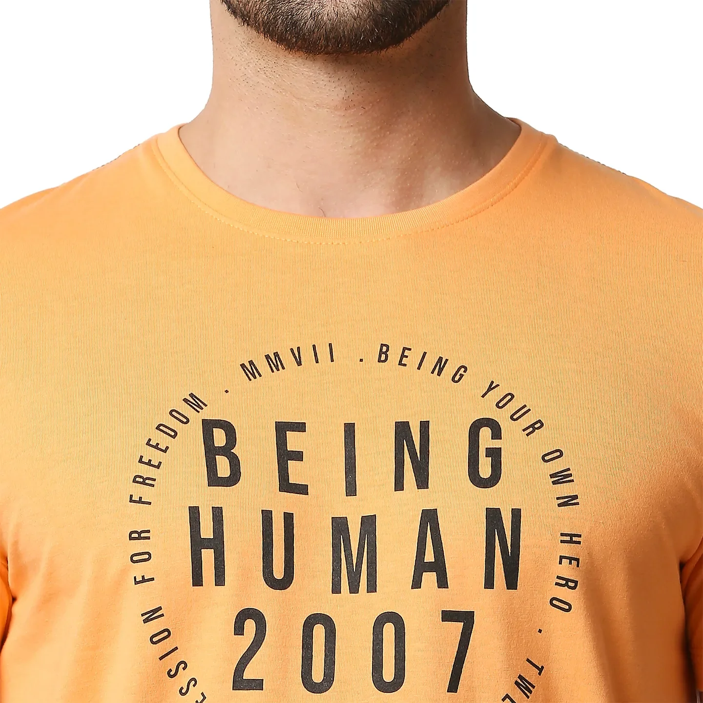 Orange Regular Fit Men's Short Sleeves T-Shirt by Being Human Clothing - Image 5