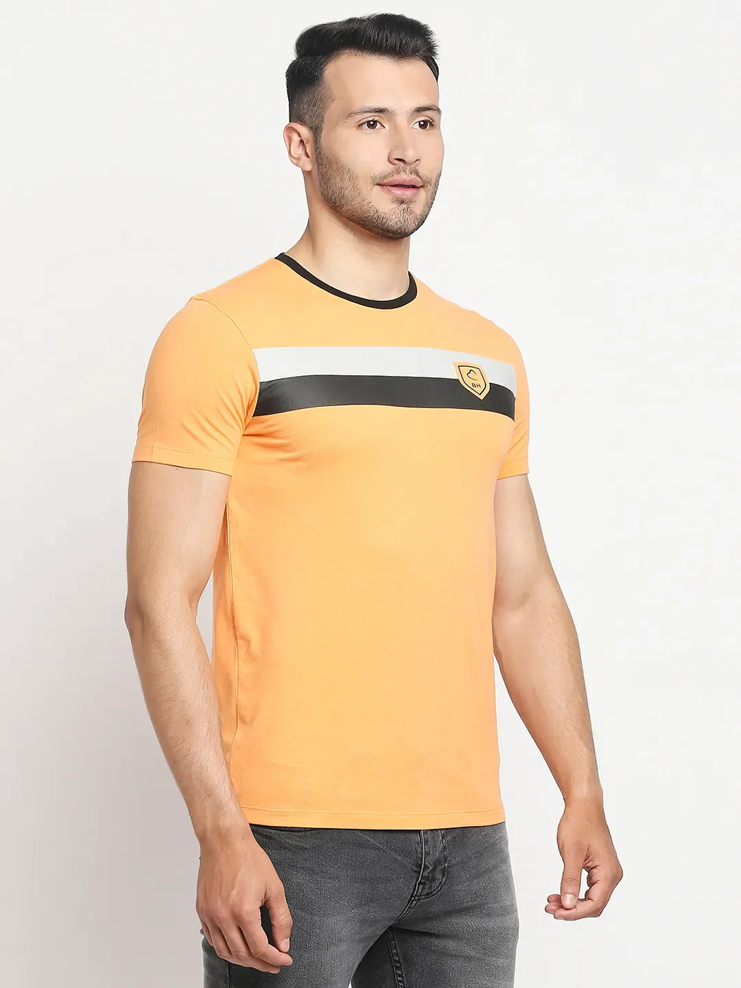 Orange Regular Fit Men's Short Sleeves T-Shirt by Being Human Clothing - Image 3