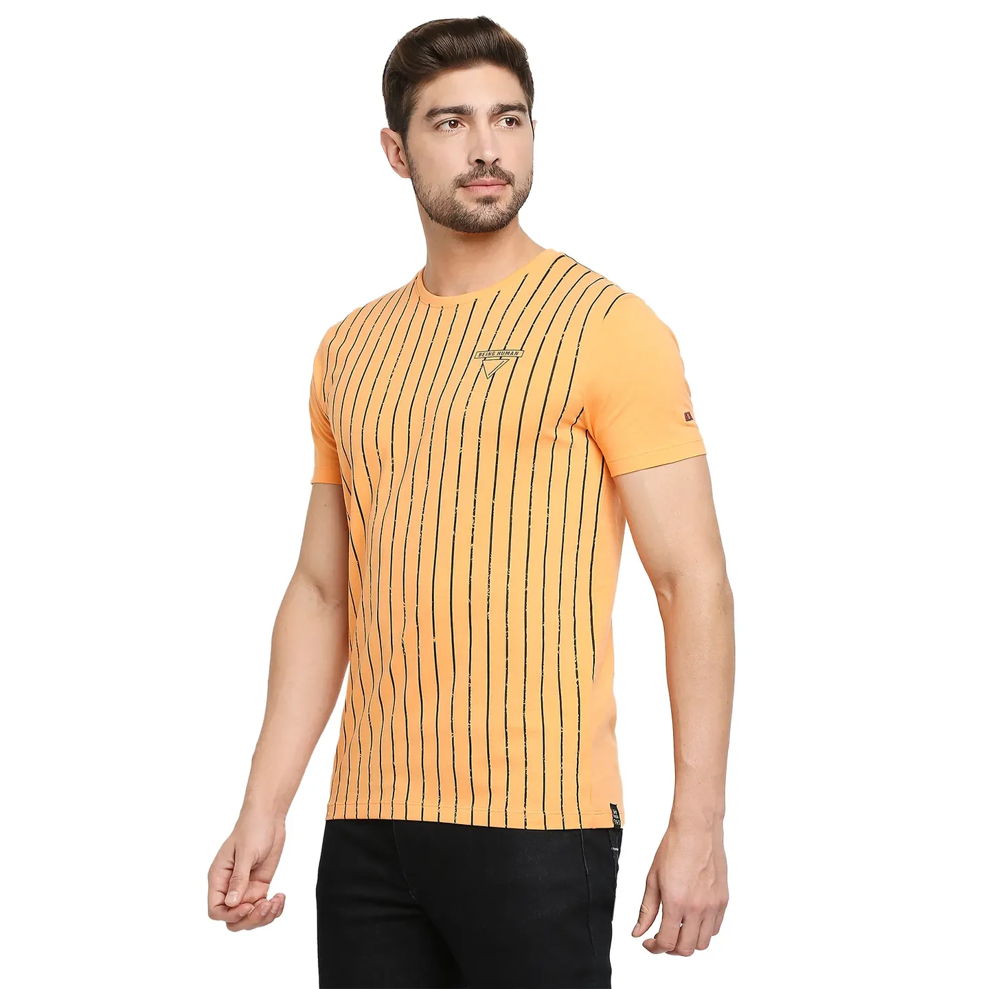 Orange Regular Fit Men's Short Sleeves T-Shirt by Being Human Clothing - Image 2