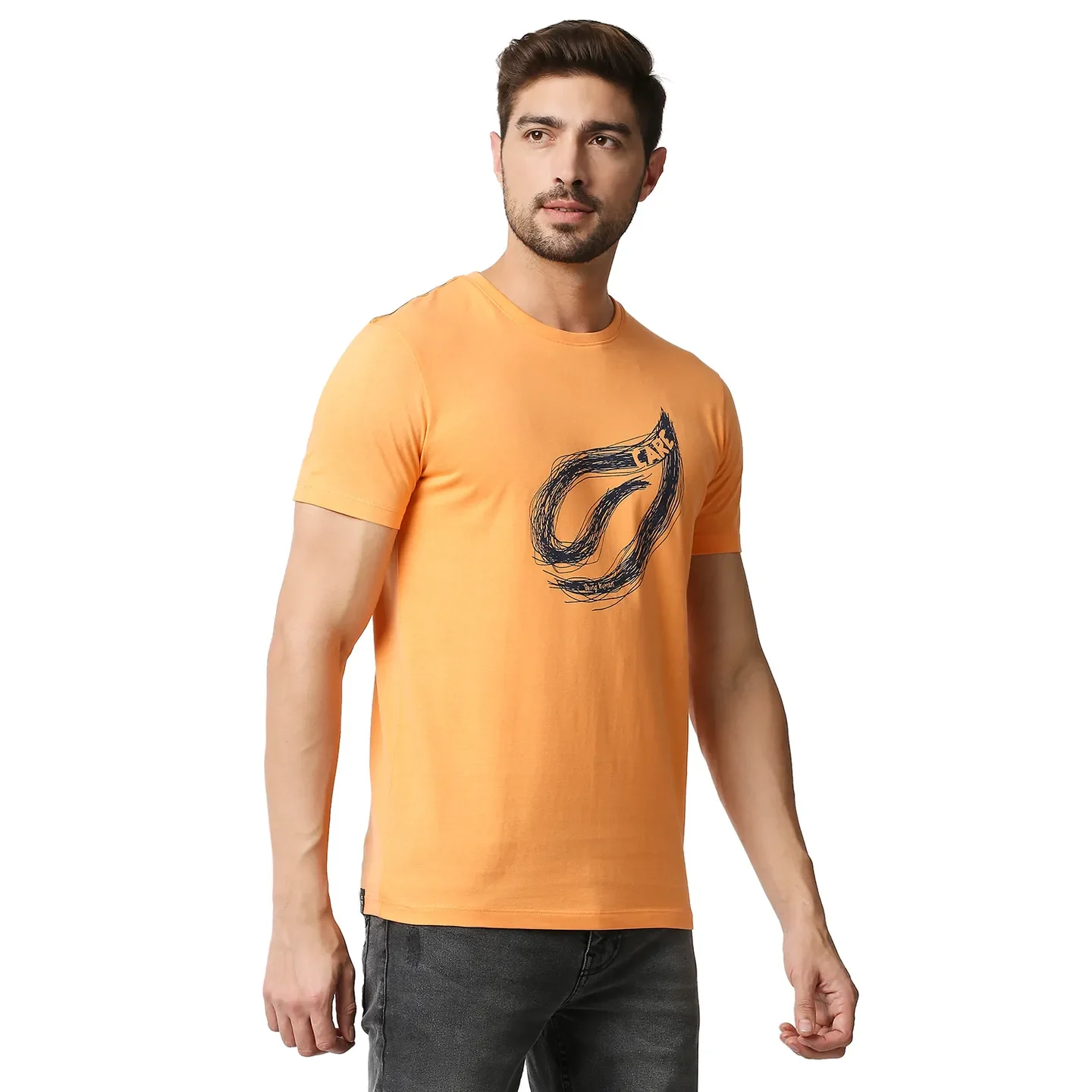 Orange Regular Fit Men's Short Sleeves T-Shirt by Being Human Clothing - Image 3